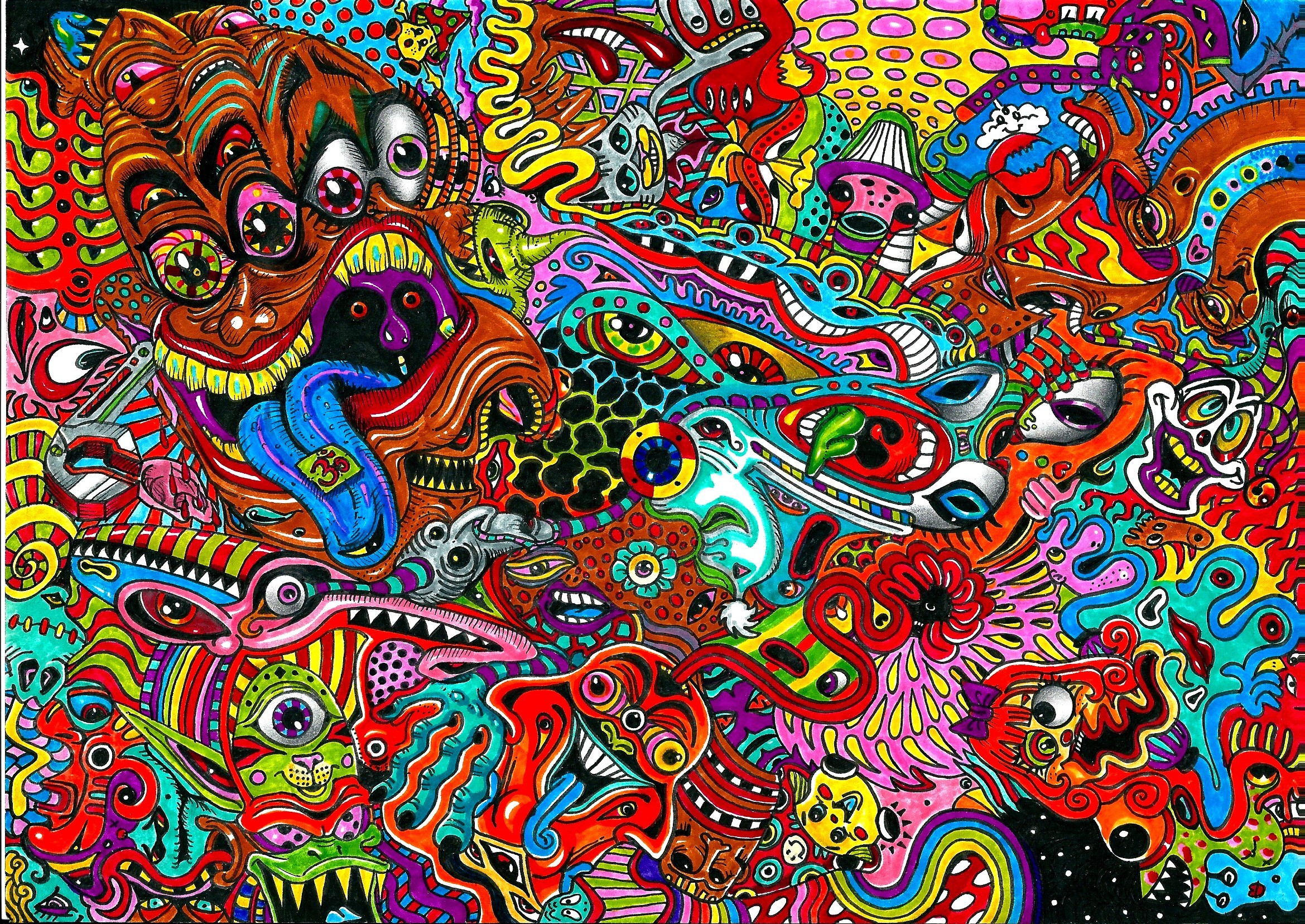 2339x1656 Artistic - Psychedelic Colorful Surreal Drawing Wallpaper