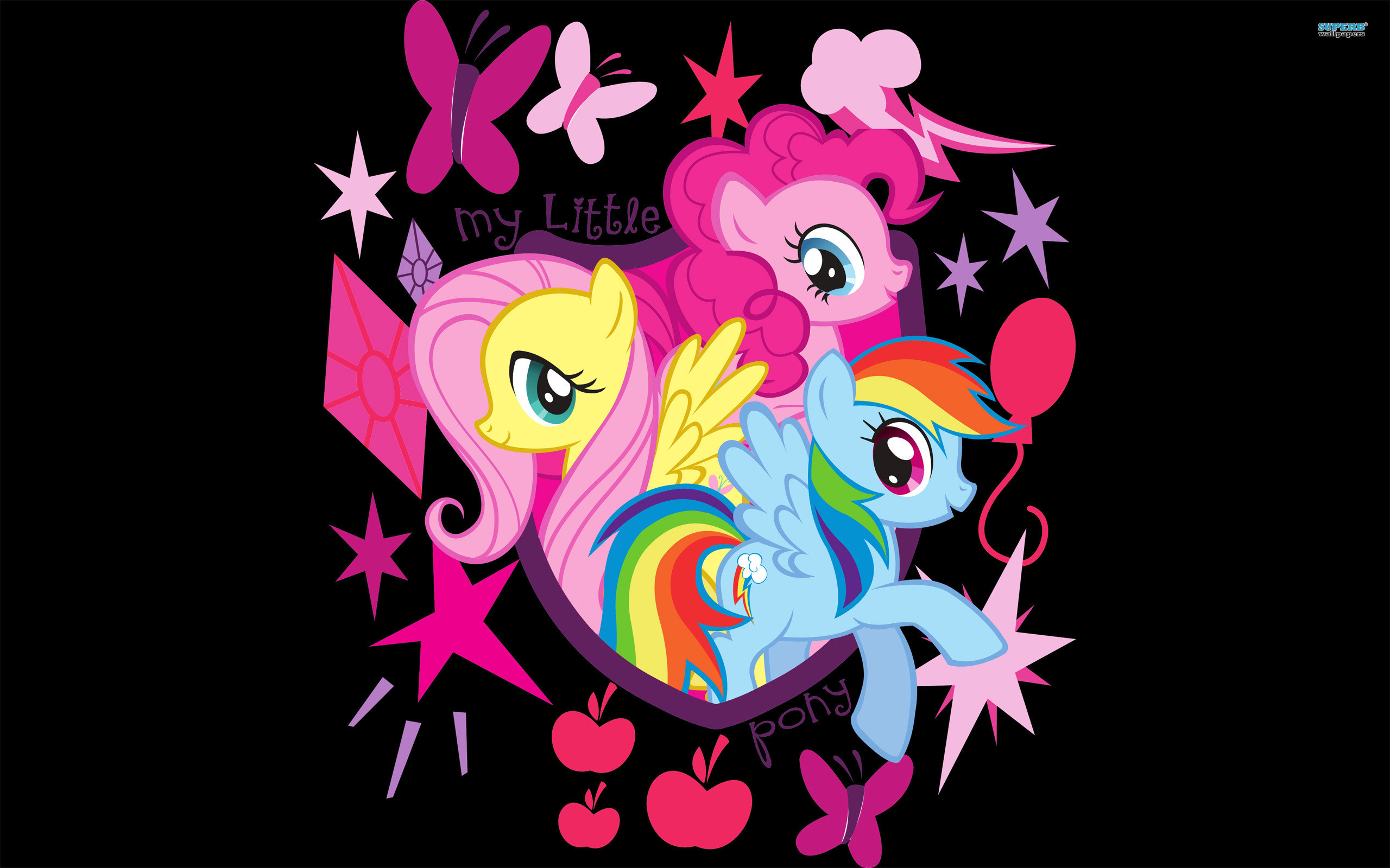 2560x1600 Fluttershy, Pinkie Pie and Rainbow Dash wallpaper - Cartoon .