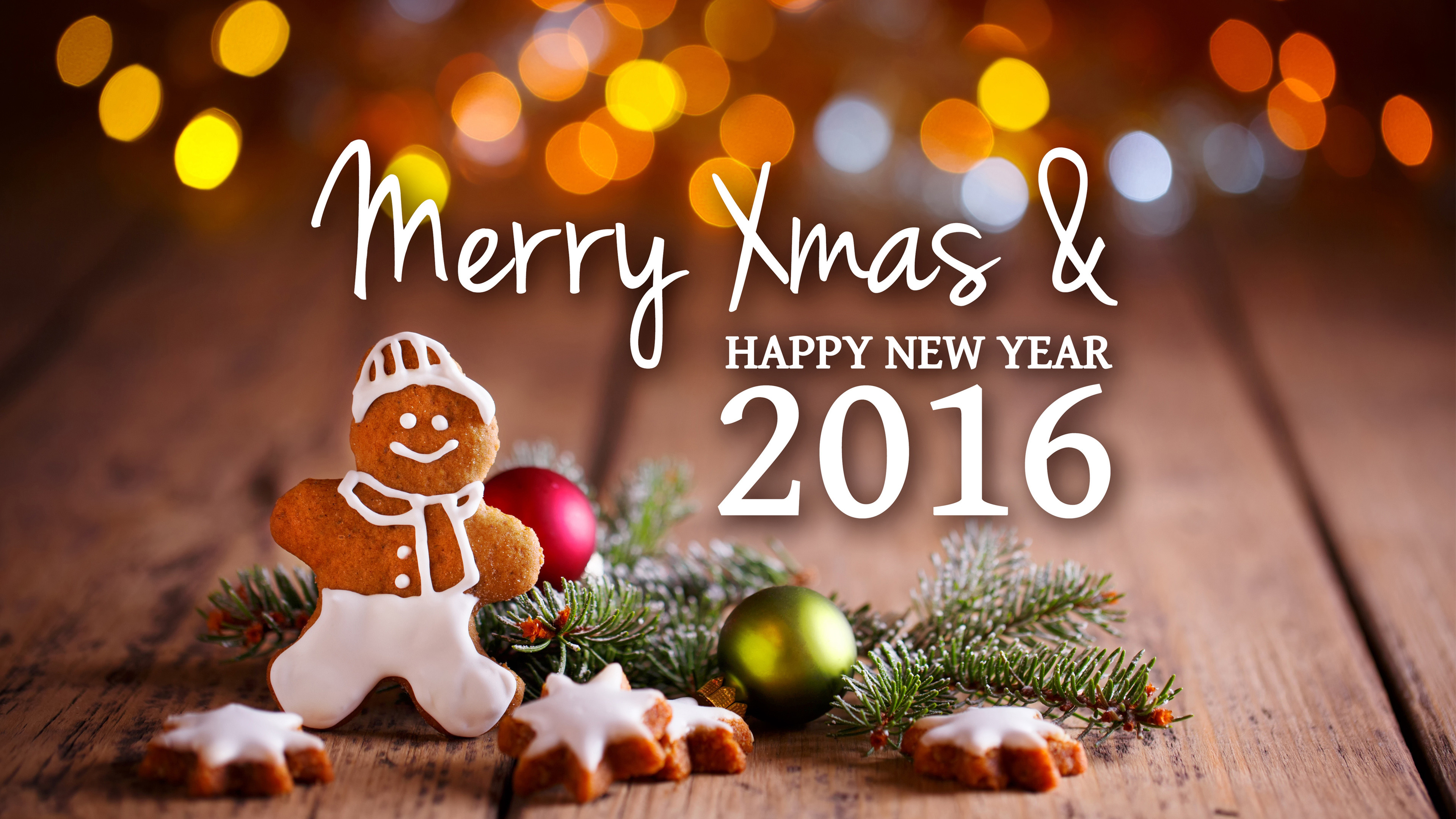 3840x2160 Merry Xmas New Year 2016