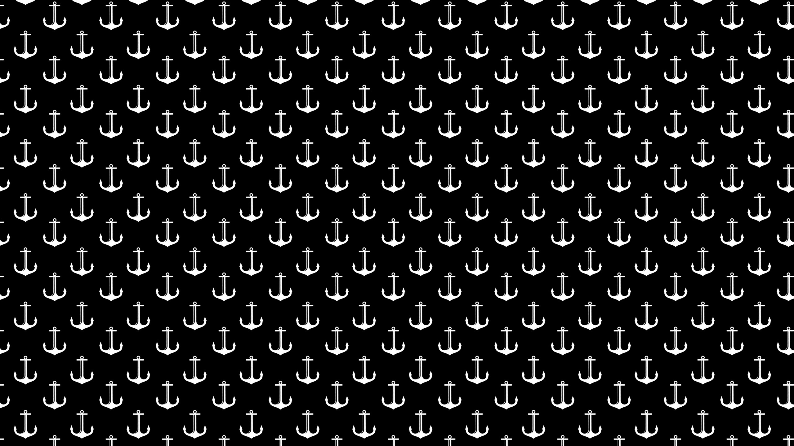 2560x1440 Black And White Anchor Pattern