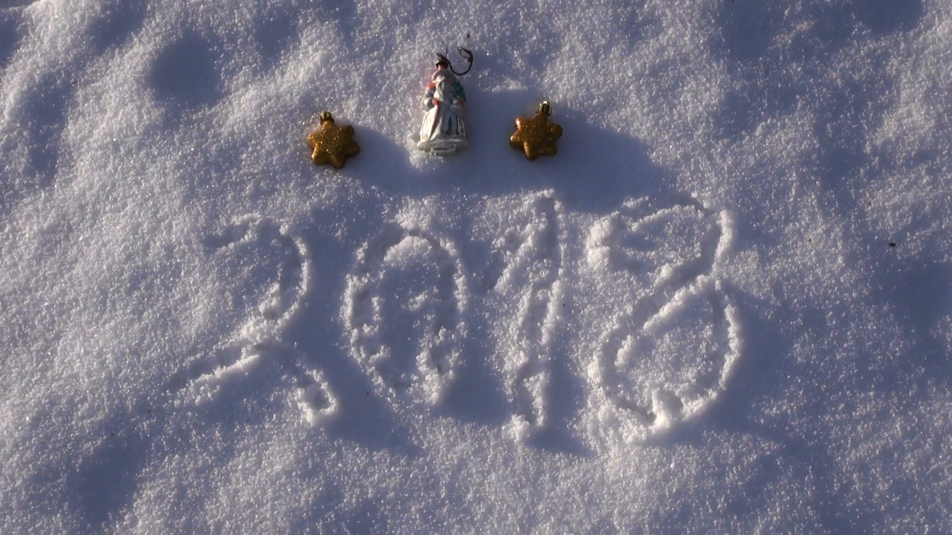 1920x1080 2018 new year written on snow and various vintage Christmas toys Stock  Video Footage - VideoBlocks