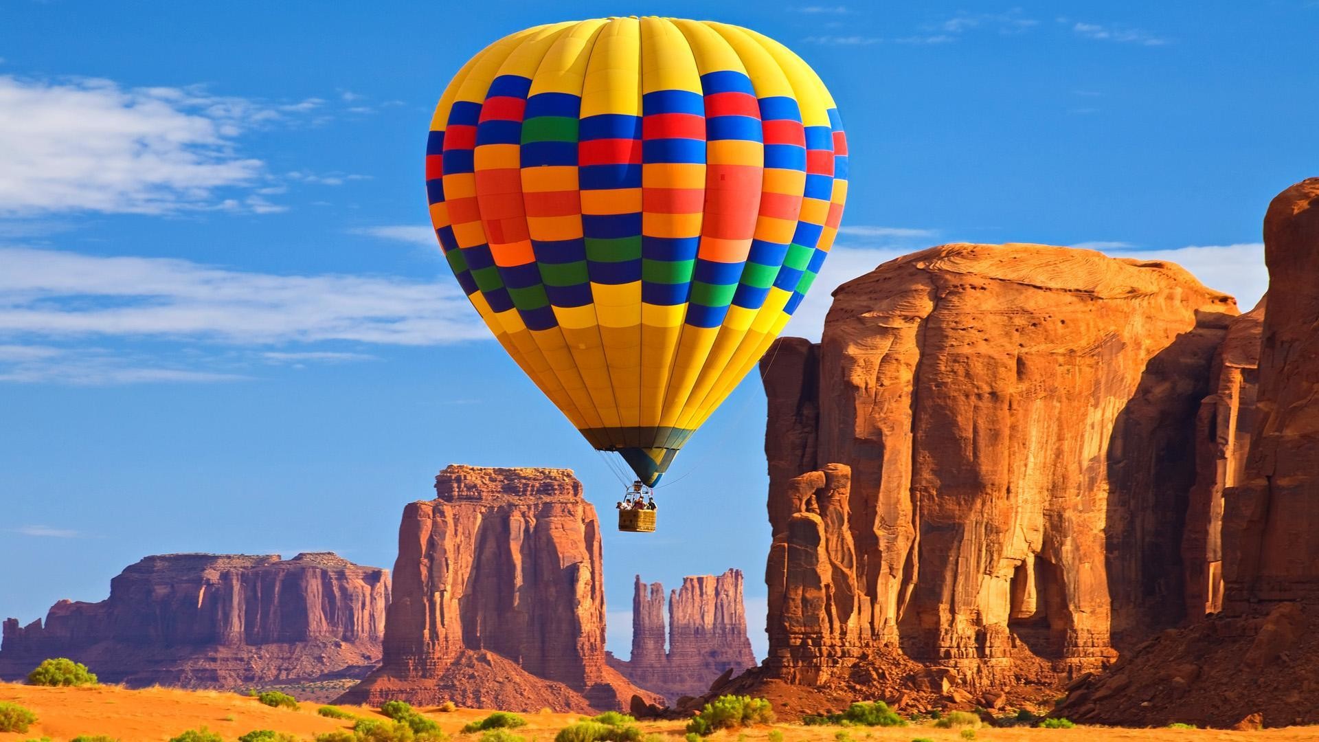 1920x1080 Ballonfahren durch die DenkmÃ¤ler, Monument Valley, Arizona