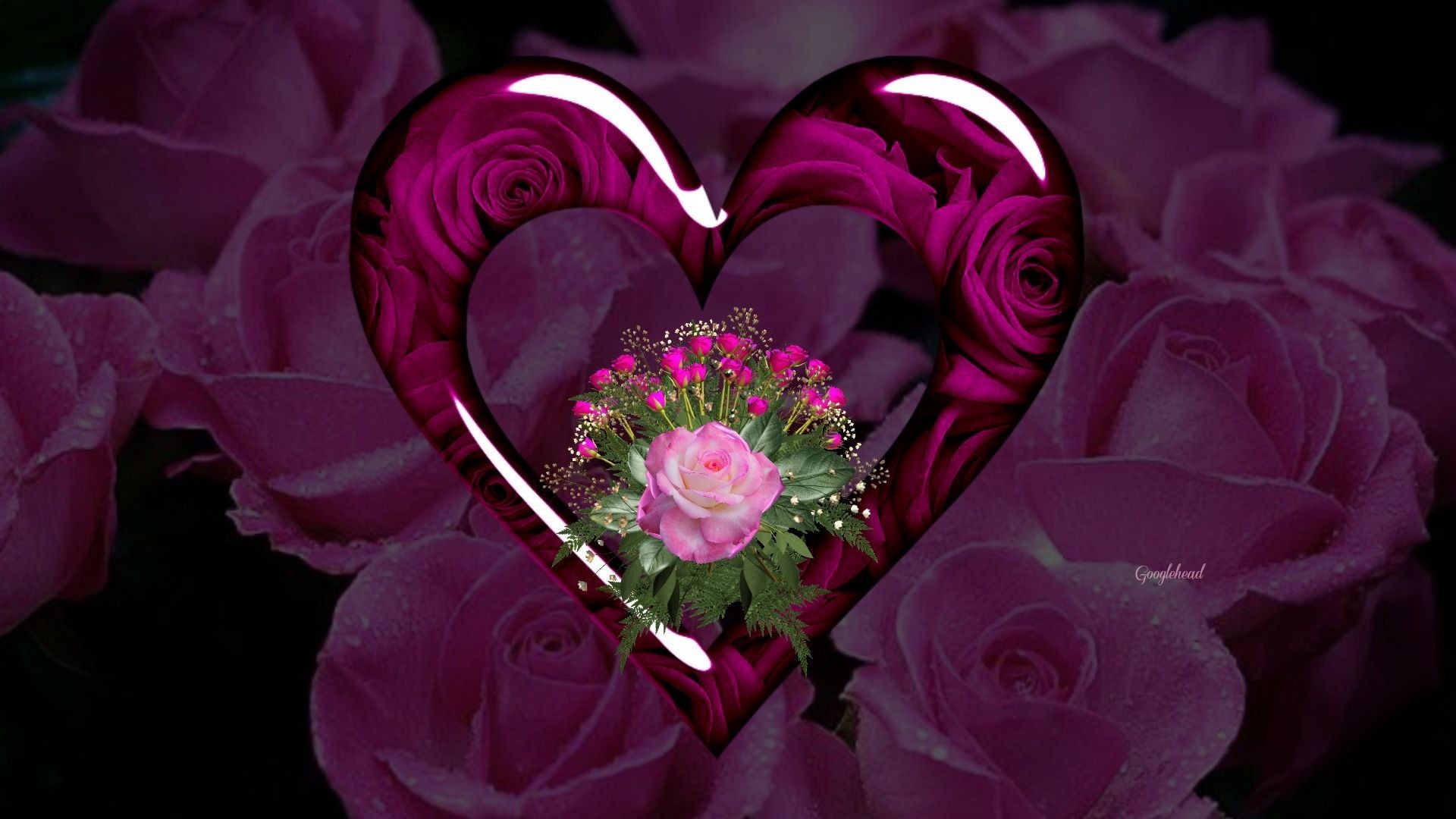 1920x1080 purple hearts and roses | Purple Hearts And Roses Wallpaper Red roses and  hearts wallpapers .