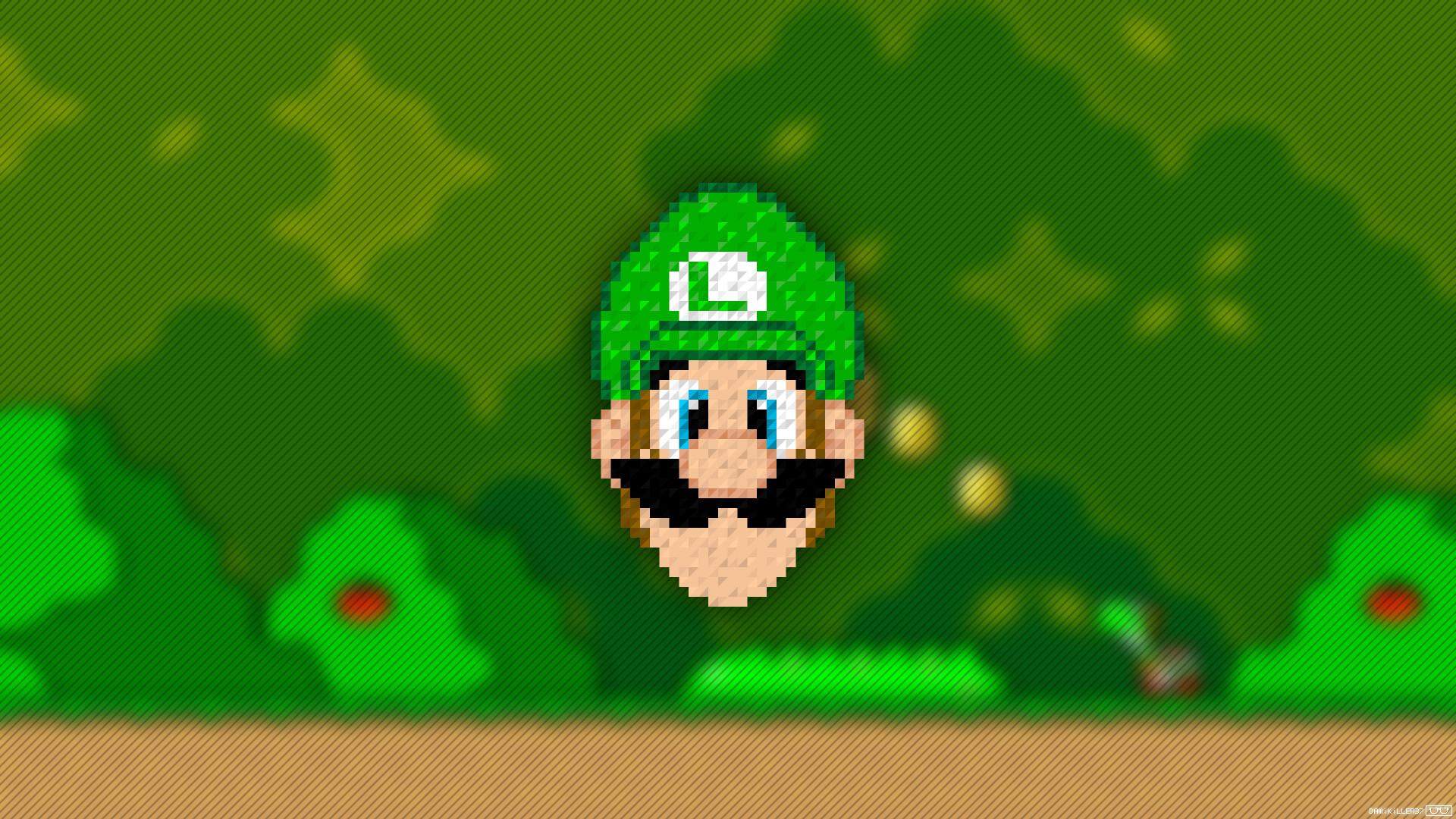 1920x1080 Video Game - Super Mario World Luigi Super Mario Pixel Art Wallpaper