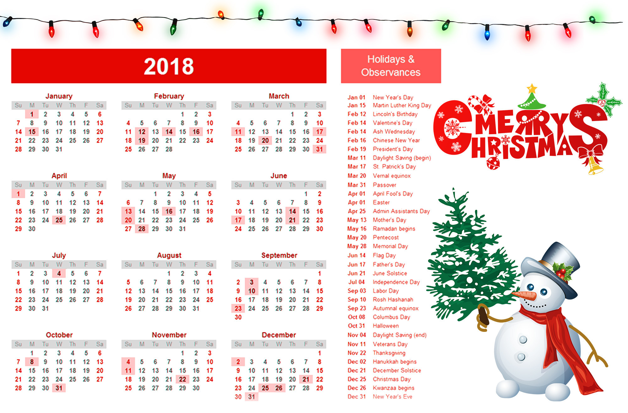 2000x1314 Merry Christmas 2018 Calendar Wallpaper 27562