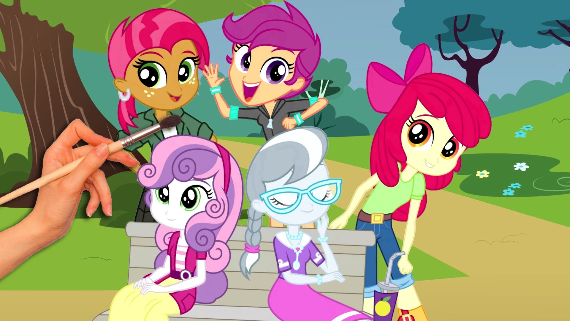 1920x1080 Scootaloo Equestria Girl Coloring Page With My Little Pony Girls Cutie Mark  Crusaders Book