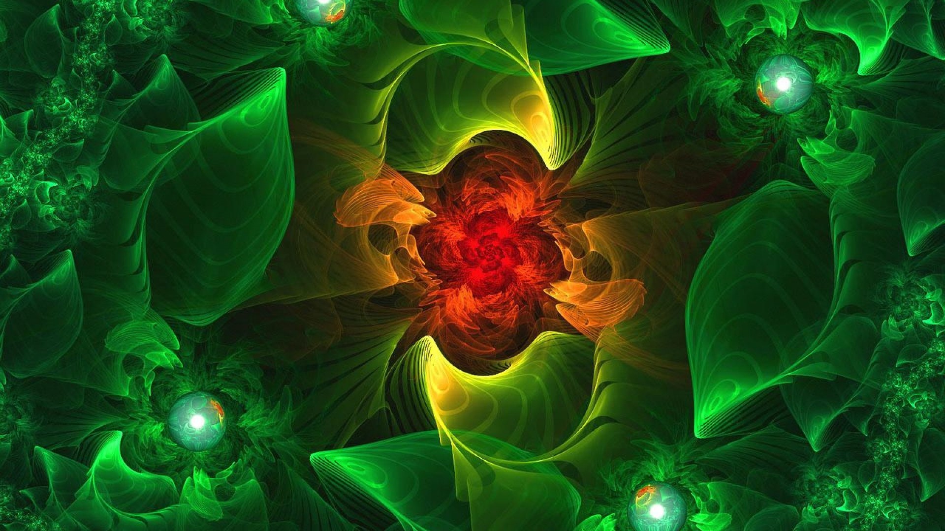 1920x1080 fractal, flower, background