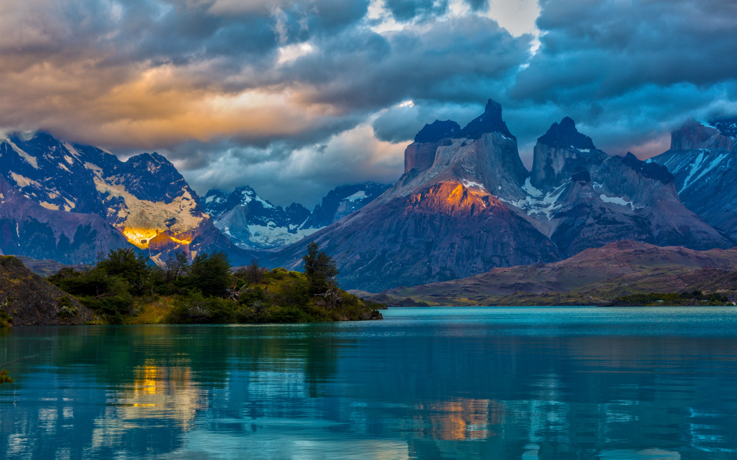 2560x1600  Wallpaper landscape, argentina, mountain, lake, patagonia,  clouds, nature