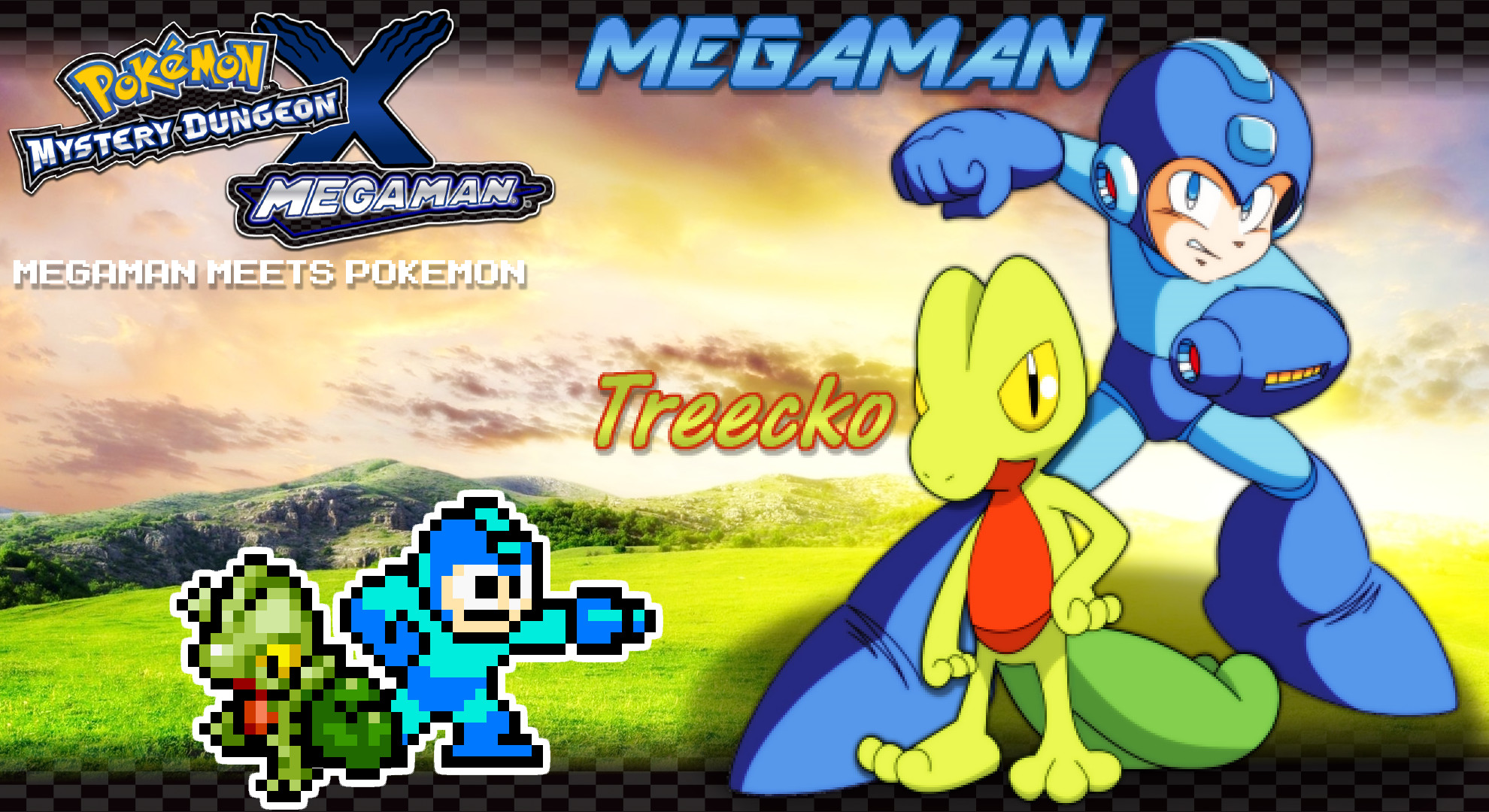 1980x1080 ... Megaman Treecko Wallpaper - PMD X MM by IcePony64
