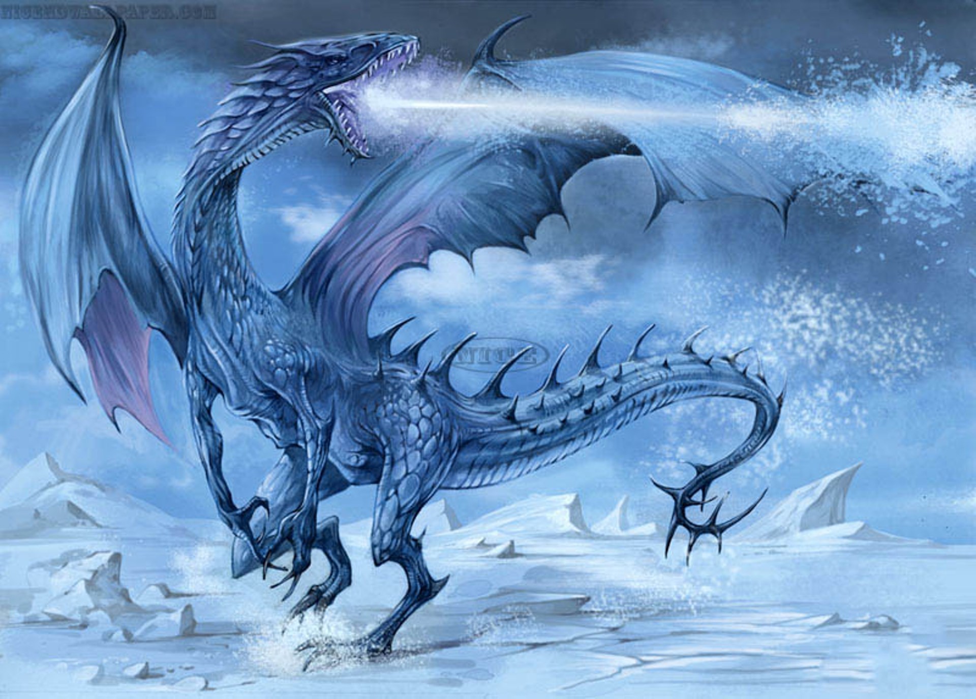 1920x1375 Fantasy Ice Dragons Wallpaper Cool HD