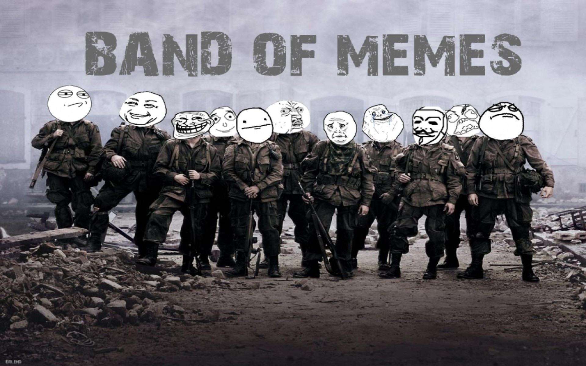 1920x1200 military humor funny meme trolling trollface band of brothers artwork  forever alone me gusta fuck ye