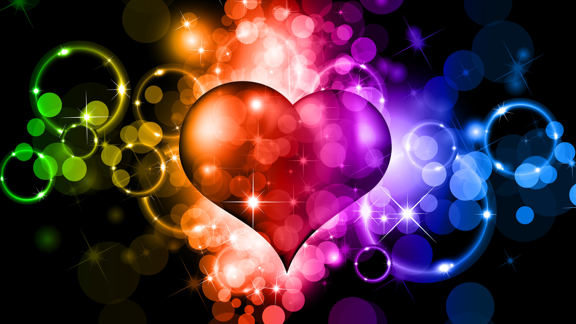 Colorful Hearts Wallpaper.