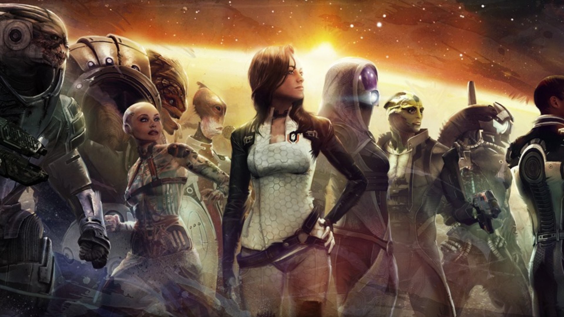 1920x1080 Computerspiele - Mass Effect 2 Miranda Lawson Tali'Zorah Zaeed Massani  Thane Krios Legion (