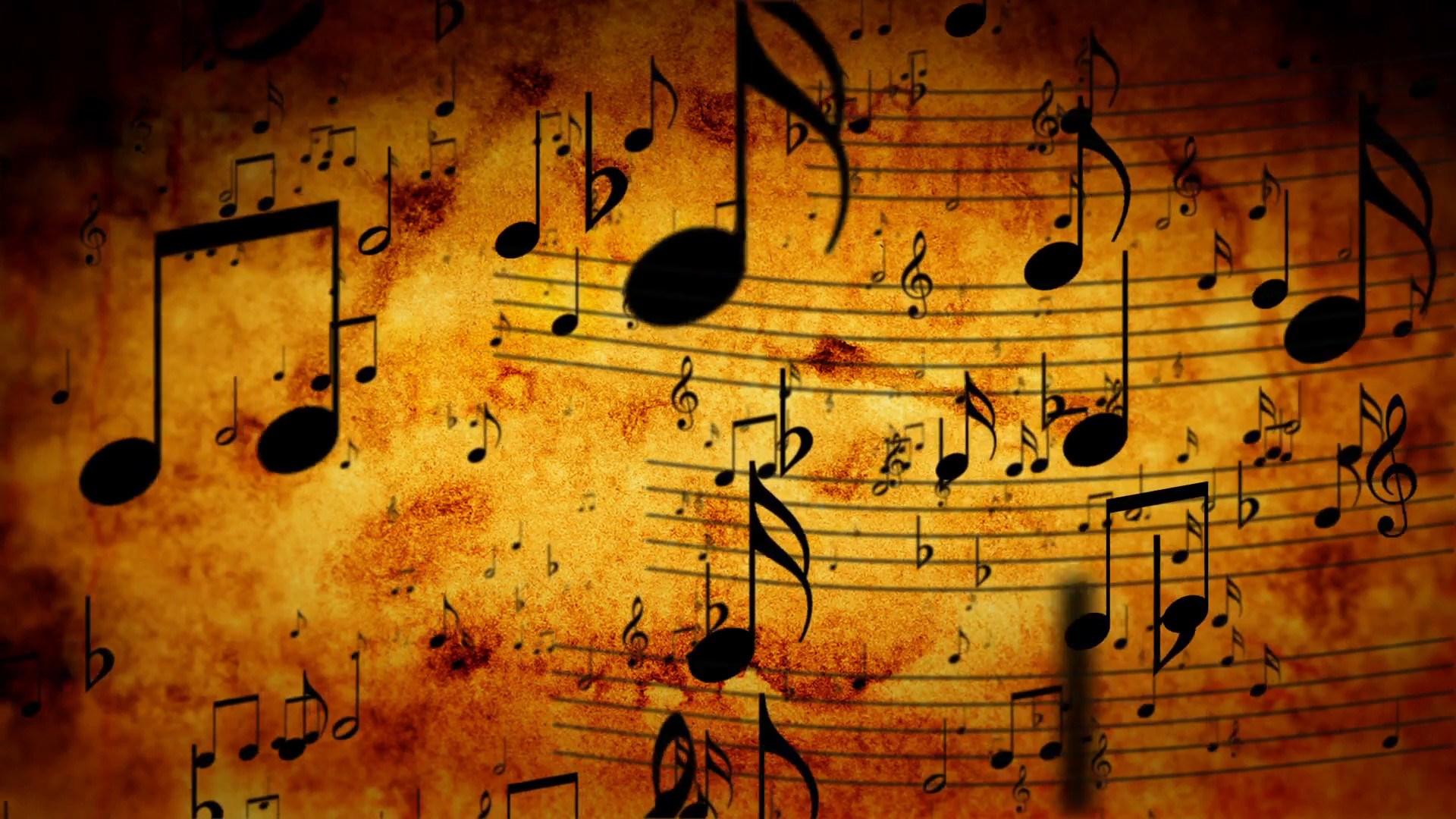 1920x1080 Animated background with musical notes, Music notes flowing, flying stream  Motion Background - VideoBlocks