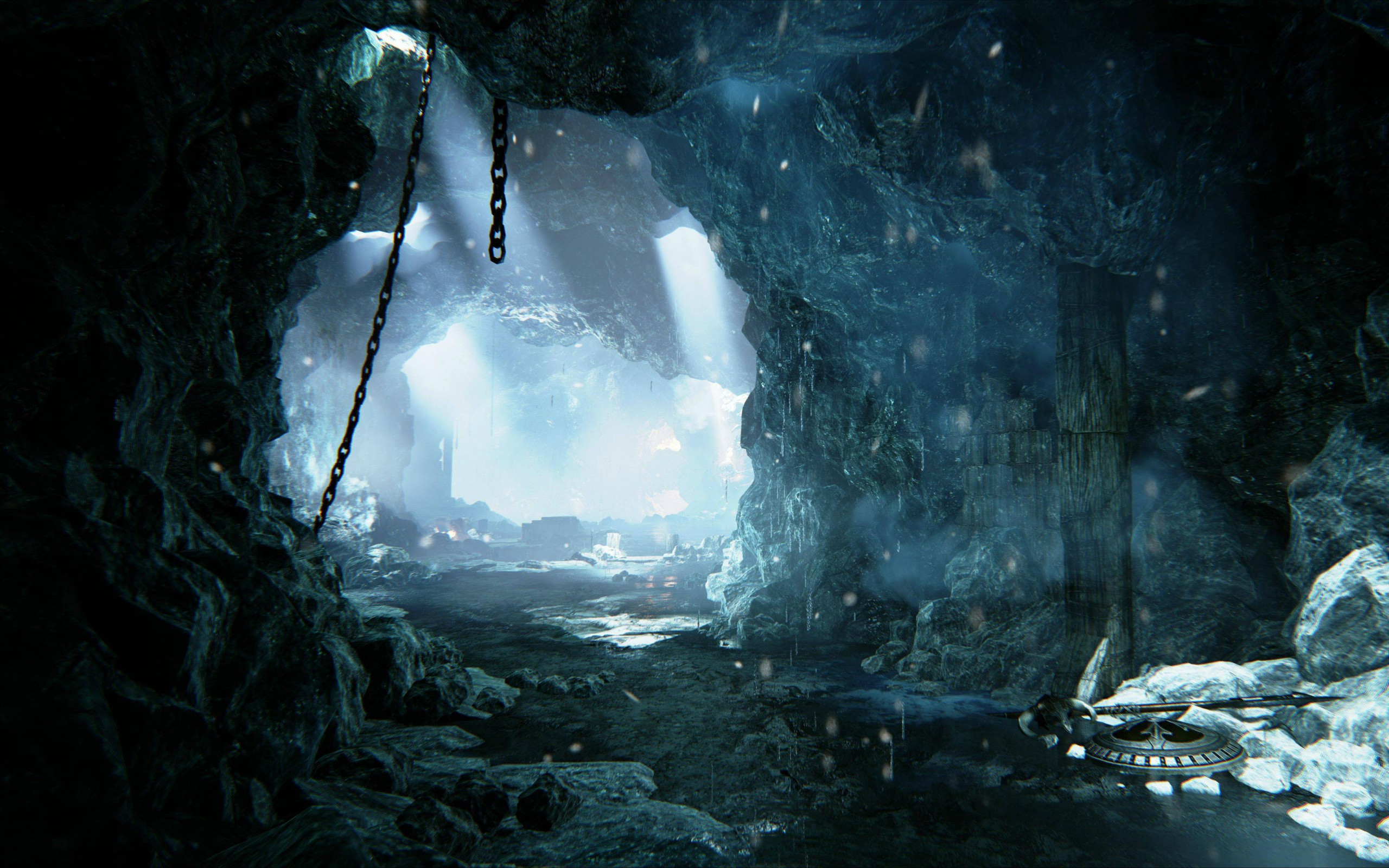 2560x1600 Cave, Darkness, Caving, Game Engine, Glacial Landform MacBook Pro 13  Wallpaper in 