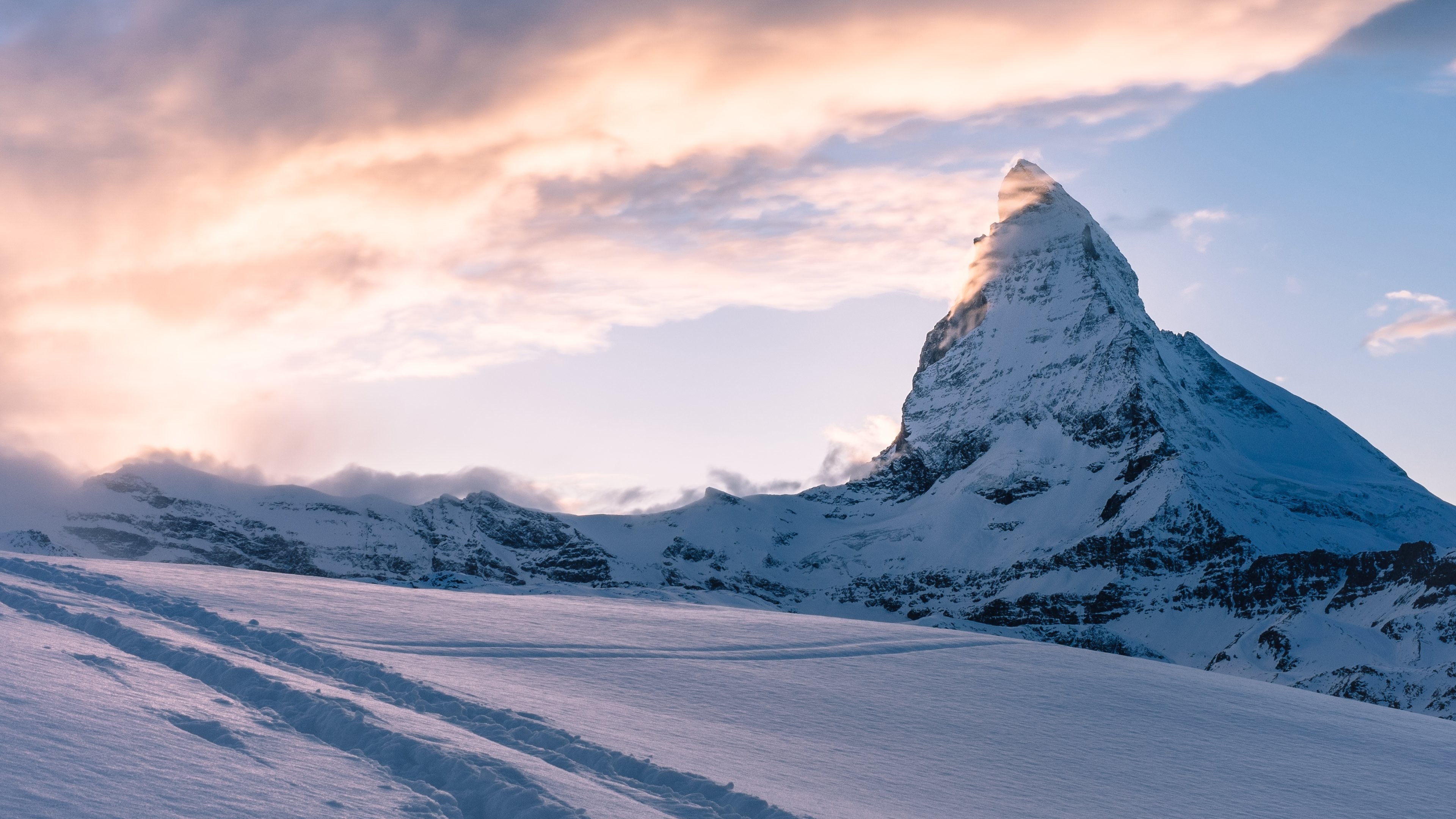 3840x2160 4K HD Wallpaper: Matterhorn - mountain peak from the Swiss Alps