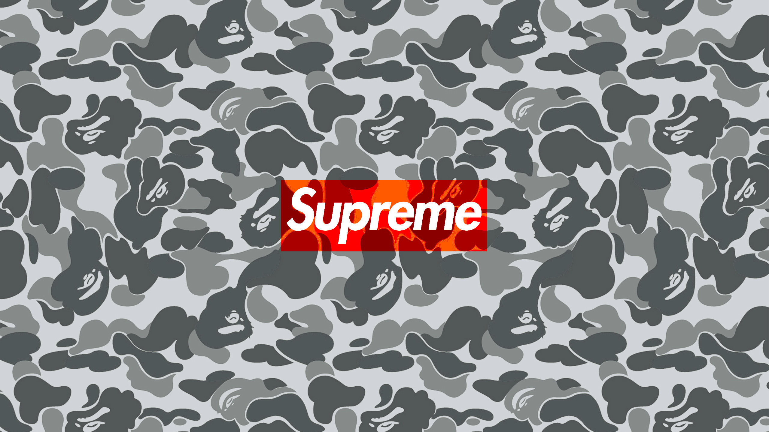 2560x1440 Download the Supreme Bape Camo wallpaper below for your mobile device  (Android phones, iPhone etc.)