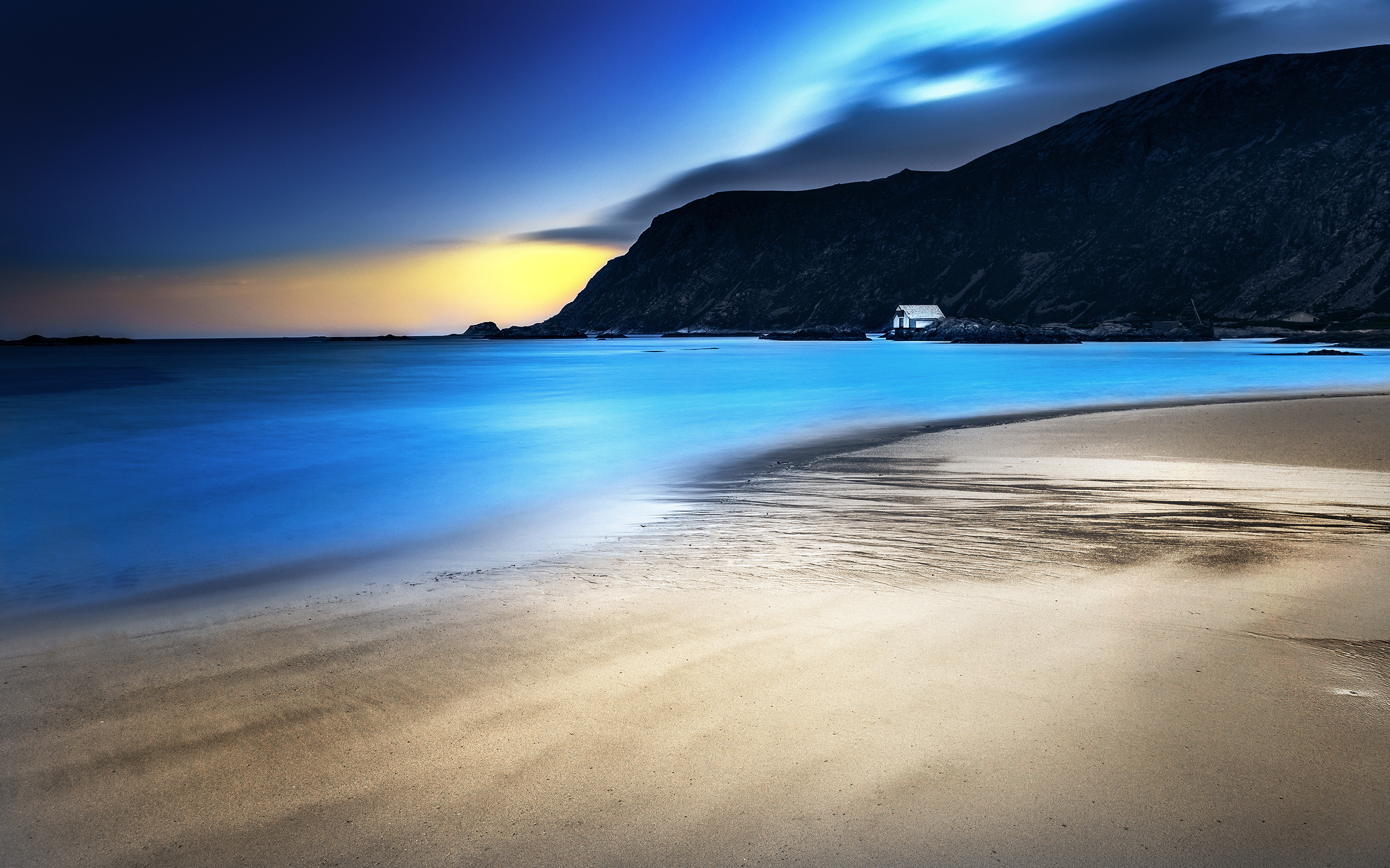 2880x1800 Night Beach Wallpaper for Free HD Desktop Wallpaper, Background Image