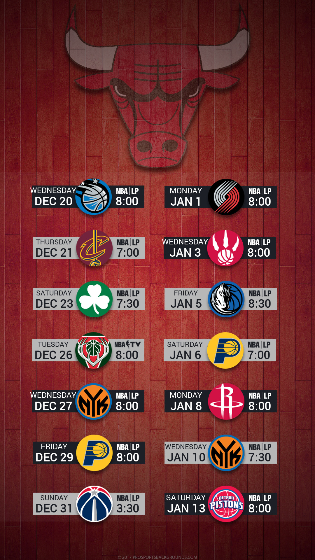 1080x1920 Chicago Bulls 2017 nba basketball december hardwood schedule wallpaper for  iphone andriod and windows mobile phones ...