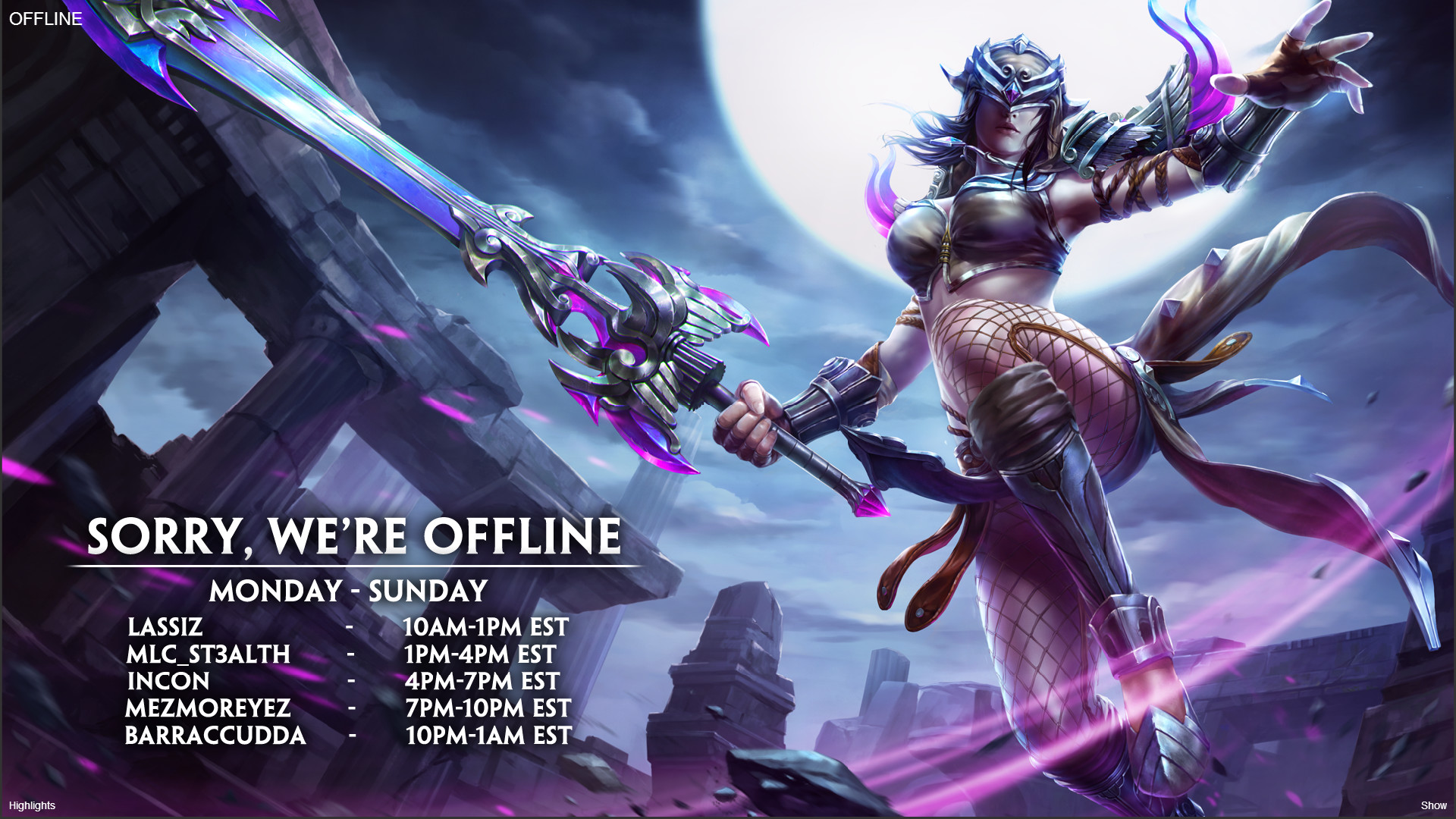 1920x1080 MEDIAWhat seems to be the most likely new Streaming Schedule for Smitegame  ...