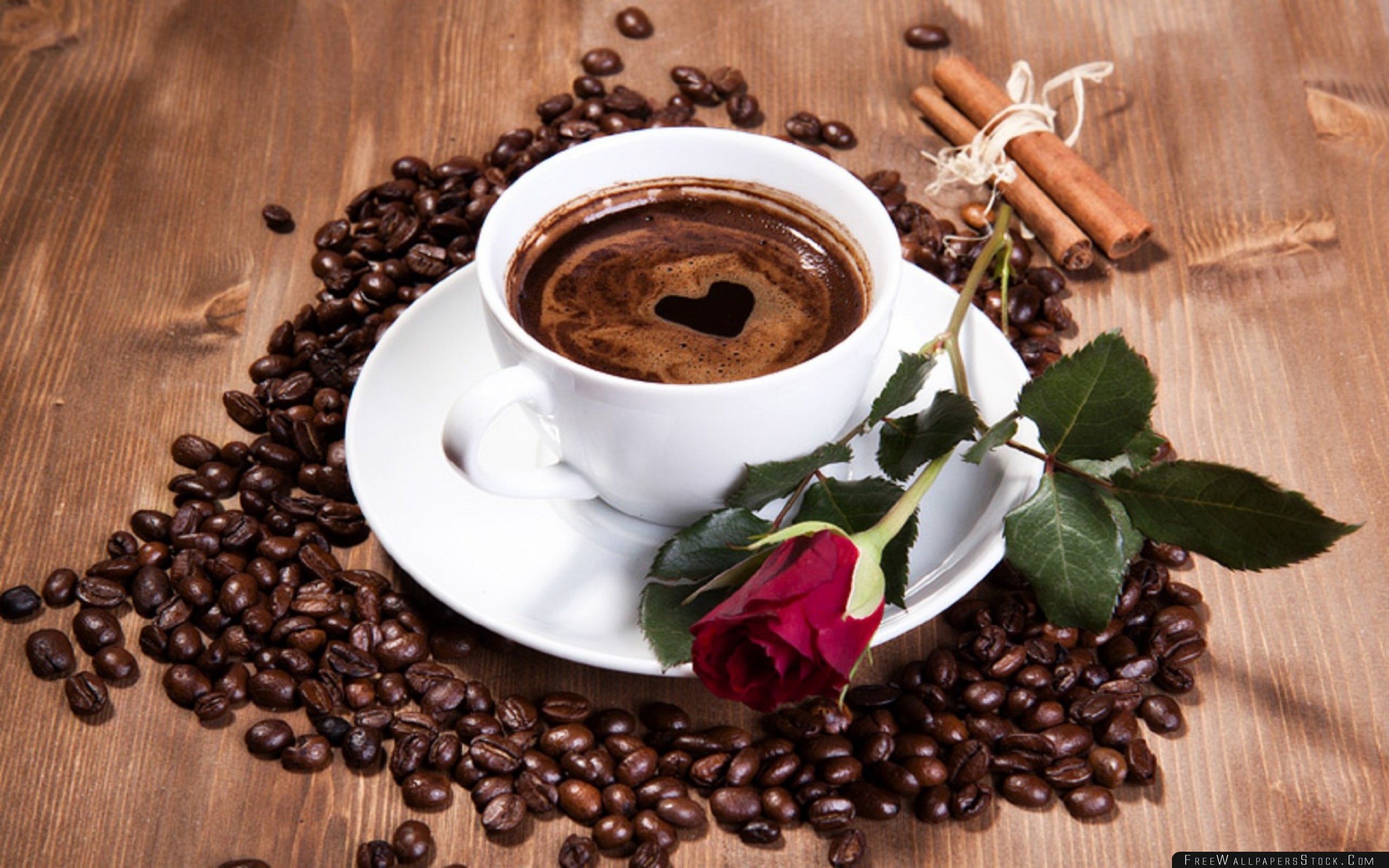 2560x1600 Download Free Wallpaper Coffee Cup Beans Rose