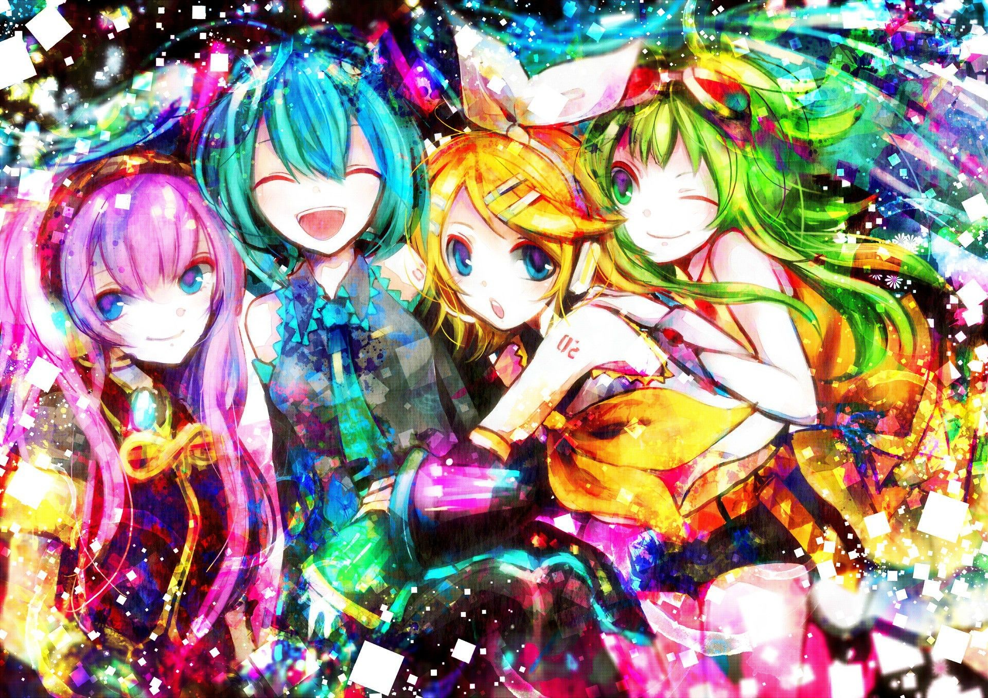 1920x1358 Gumi, Luka, Rin and Miku. Best Friends Forever