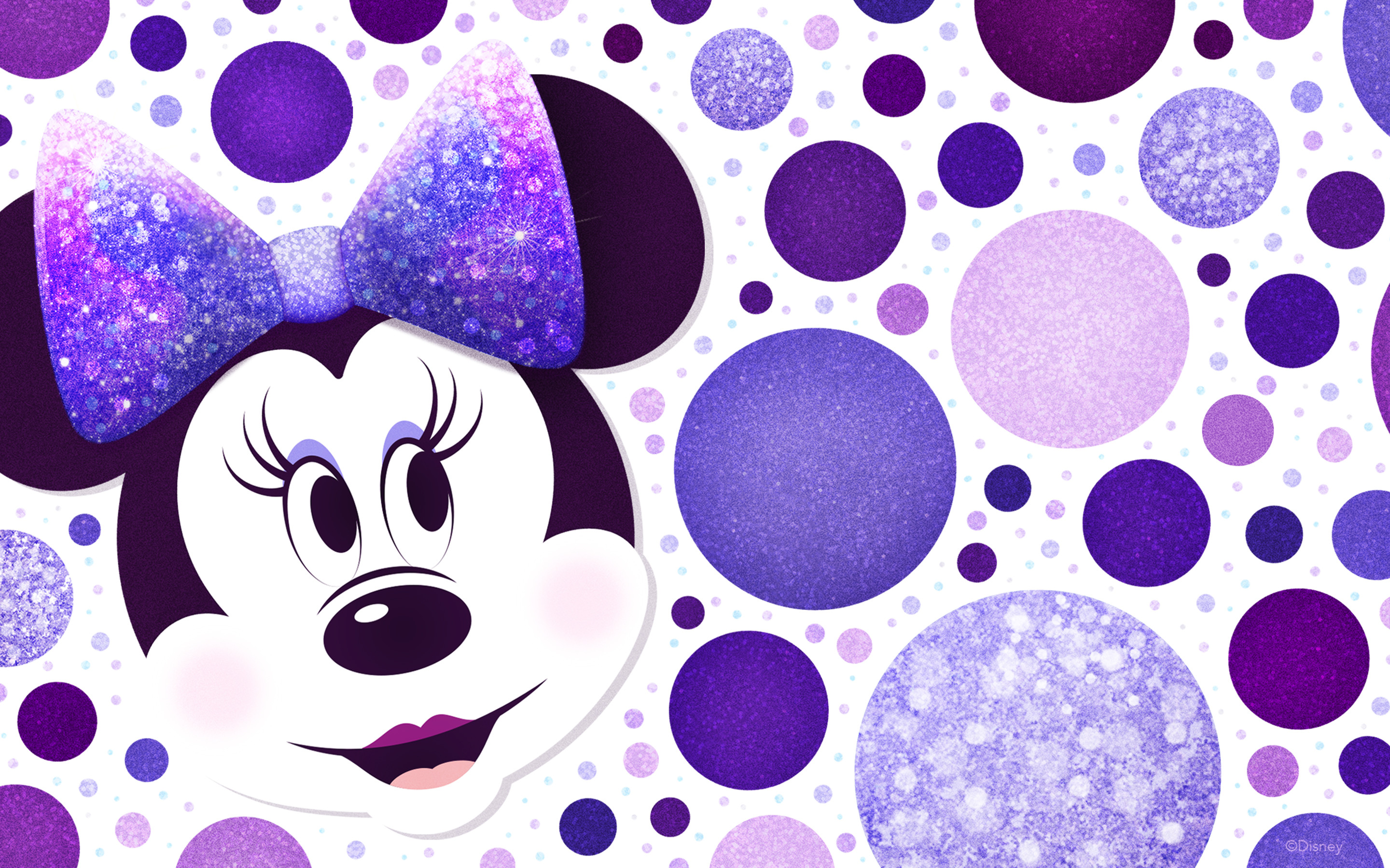 2880x1800 Minnie Mouse Purple Polka Dots Wallpaper – Desktop/iPad