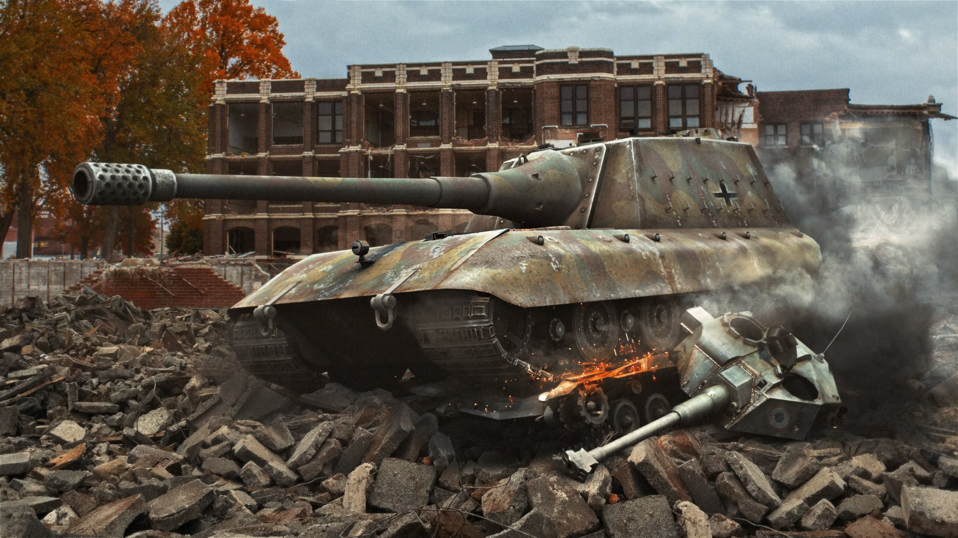 1920x1080 World of Tanks - Destroyed City  wallpaper