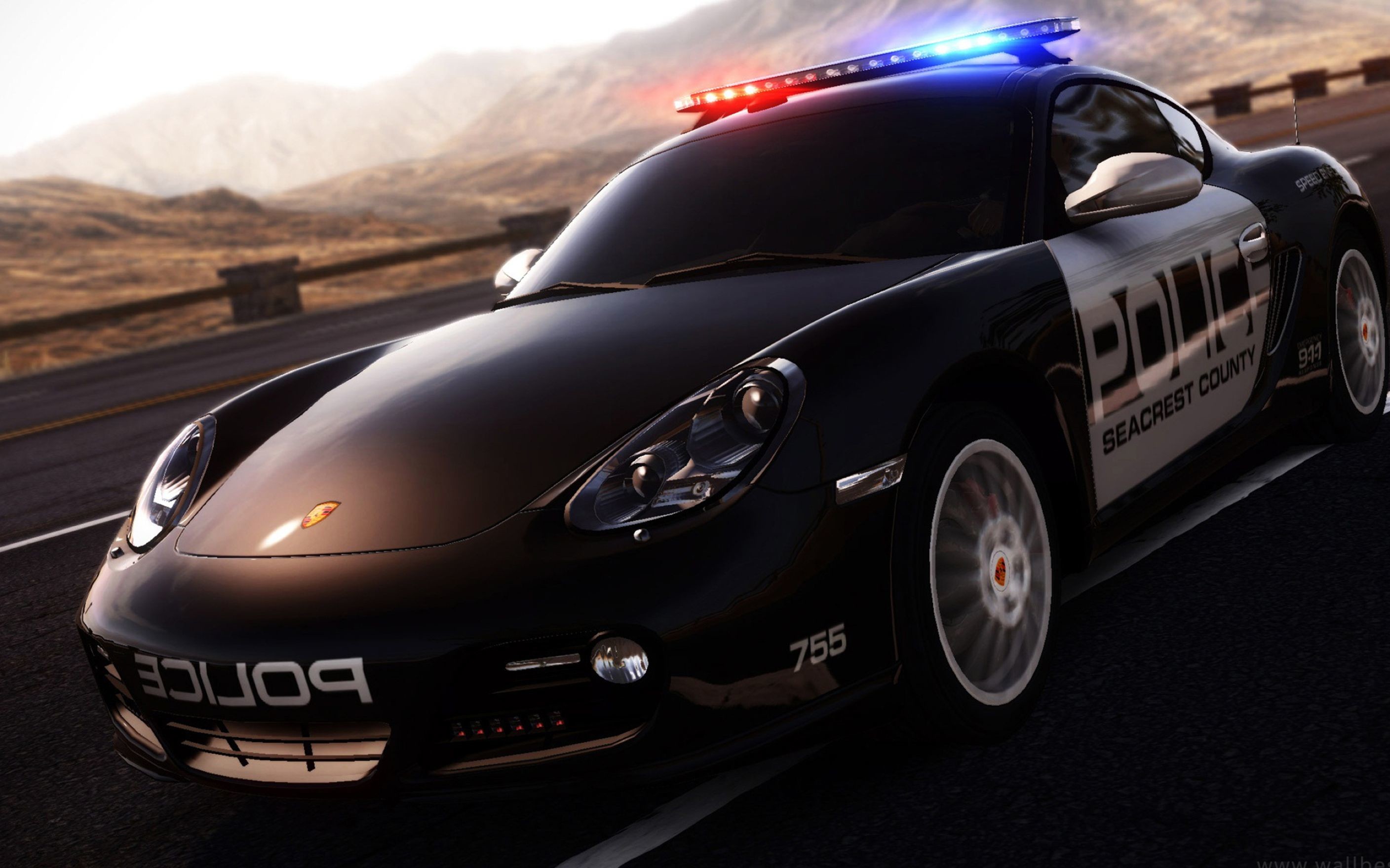 2816x1760 3D Police Car Desktop Backgrounds Wallpaper