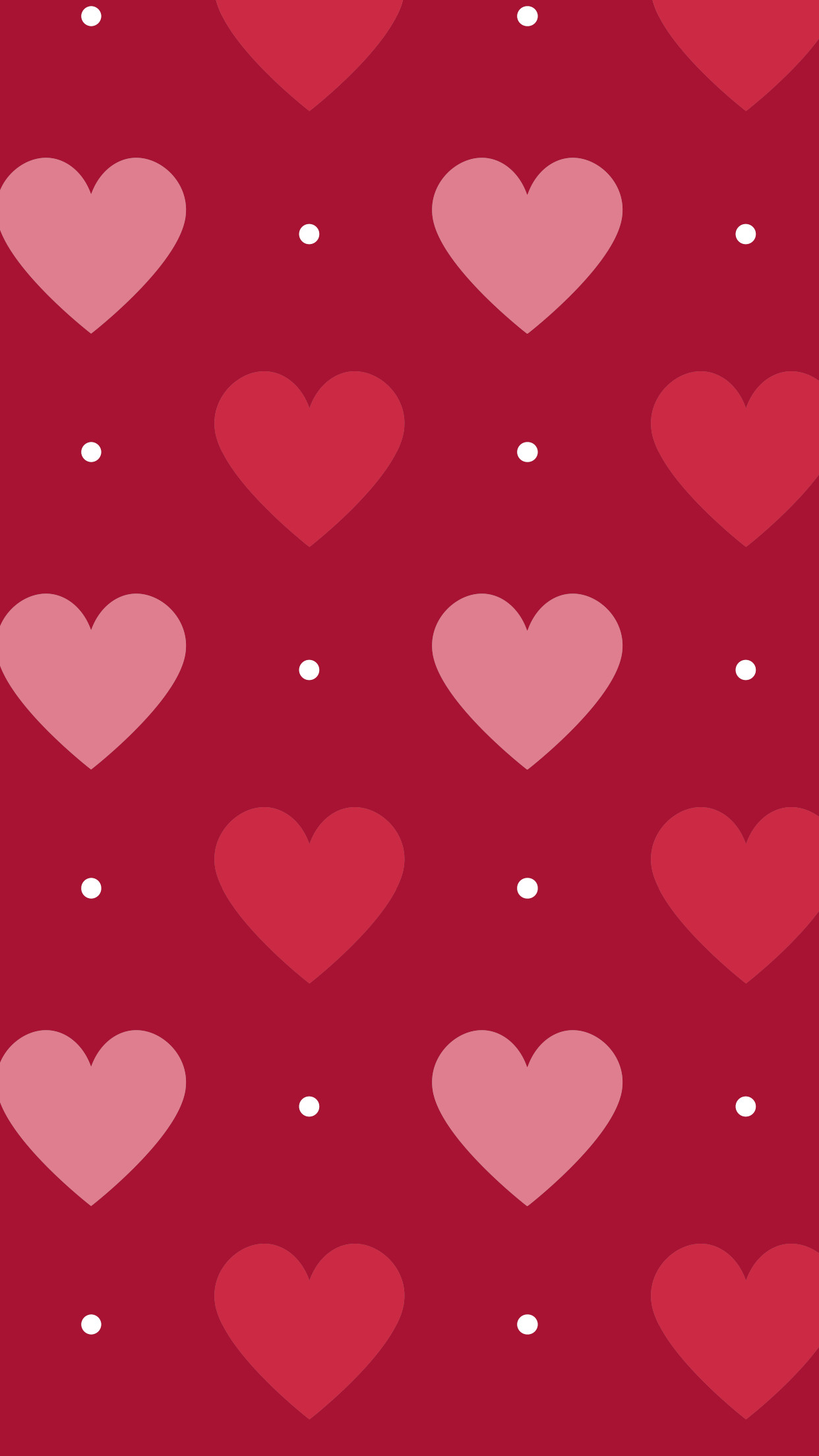 1242x2208 pink // red // hearts // polka dots