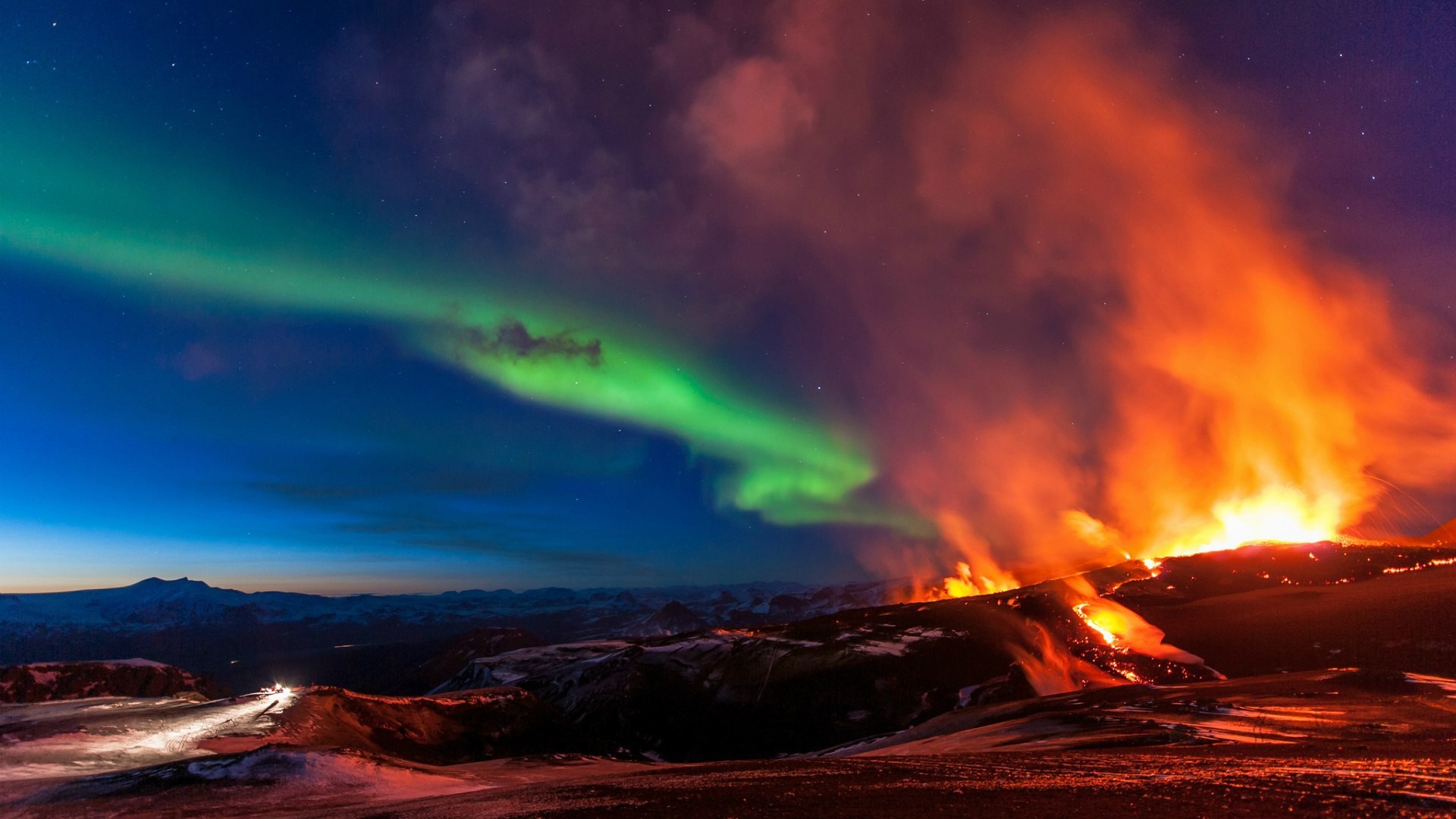 1920x1080 Volcanic eruption in Iceland