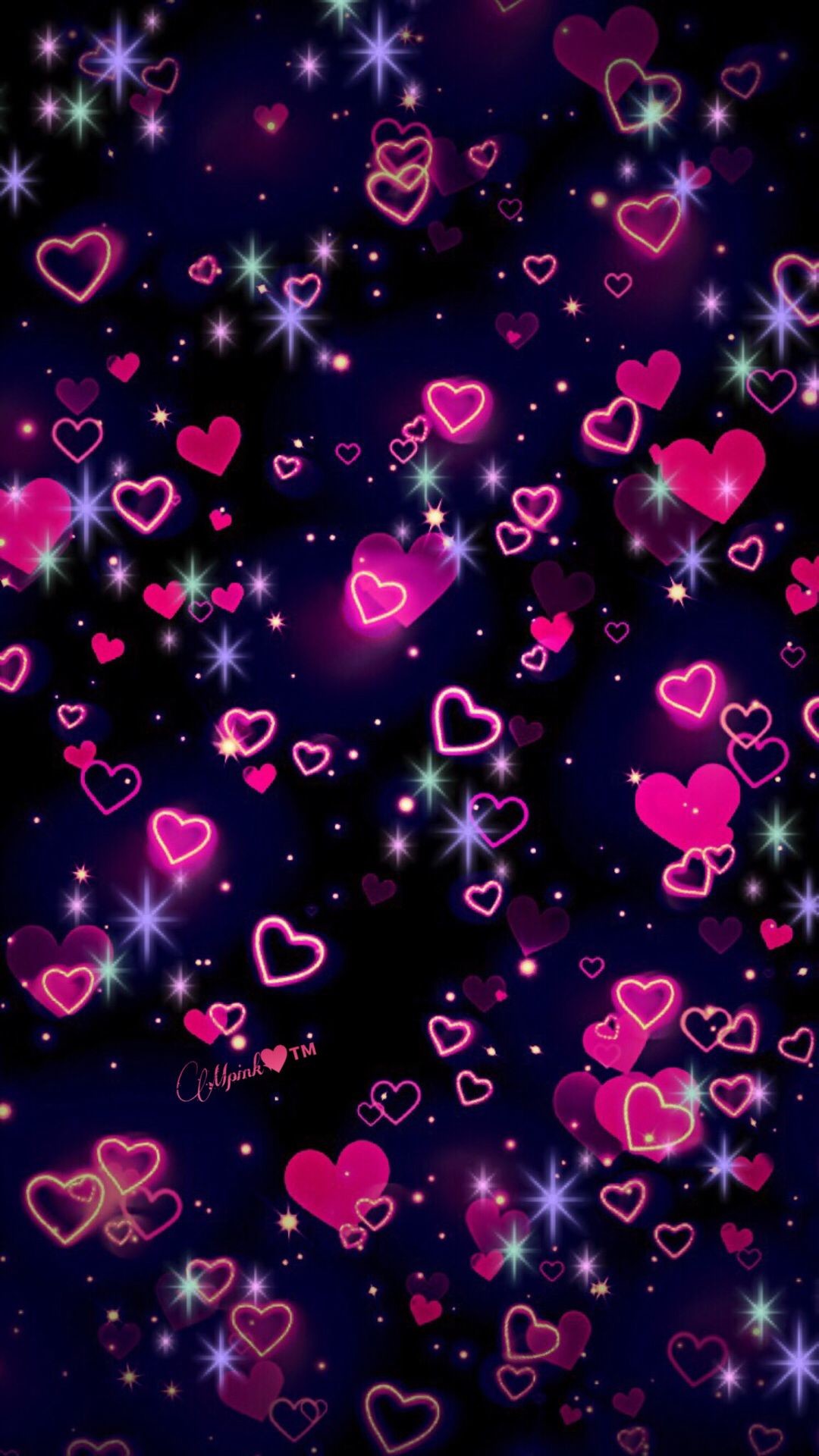 1080x1920 Hearts Neon Wallpaper, Wallpaper For Your Phone, Homescreen Wallpaper, Cute  Wallpaper Backgrounds,
