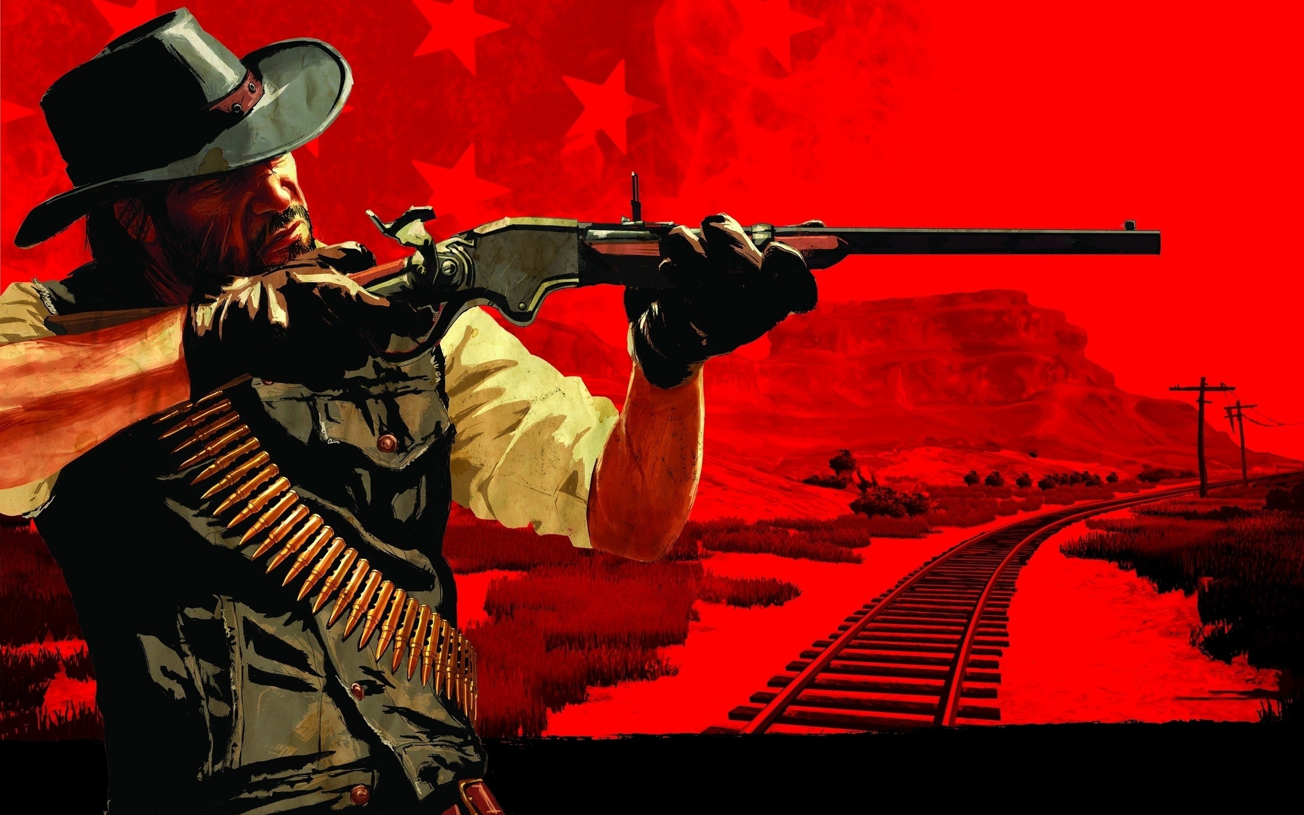 2560x1600 Video games western red dead redemption artwork wild west wallpaper