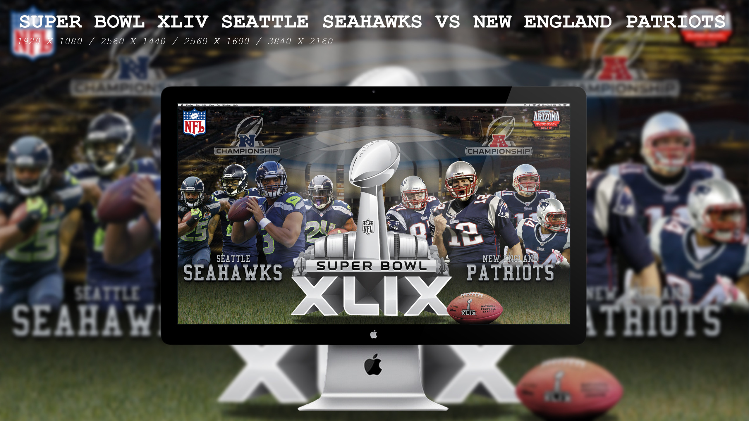 2560x1440 ... Super Bowl XLIV Seattle Seahawks Vs Patriots by BeAware8