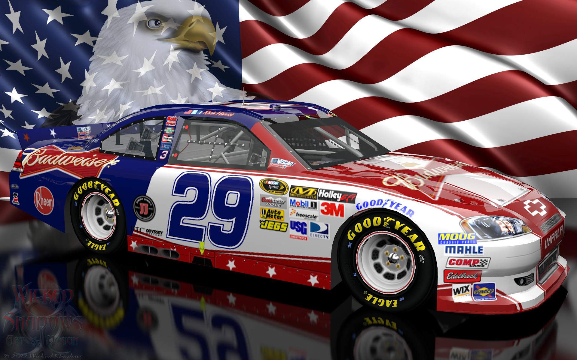 1920x1200 Kevin Harvick NASCAR Unites Patriotic Wallpaper