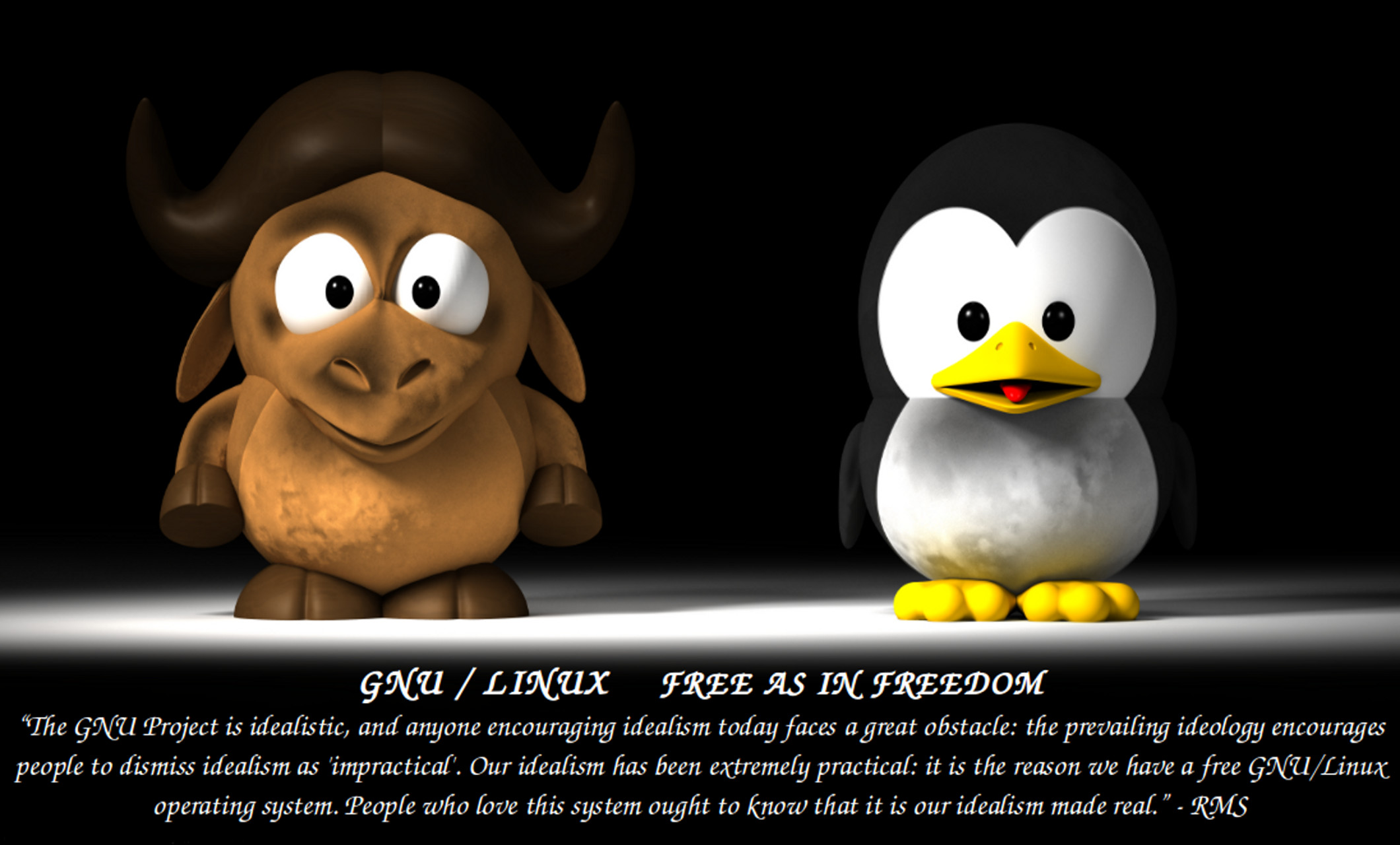 2120x1280 “Baby GNU and baby Tux, with the GNU project definition” ...