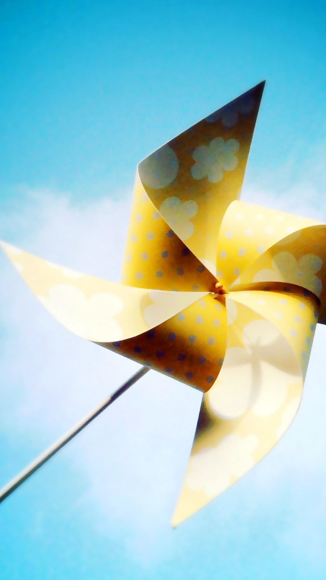 1080x1920 Yellow Pinwheel White Flowers Summer Android Wallpaper ...