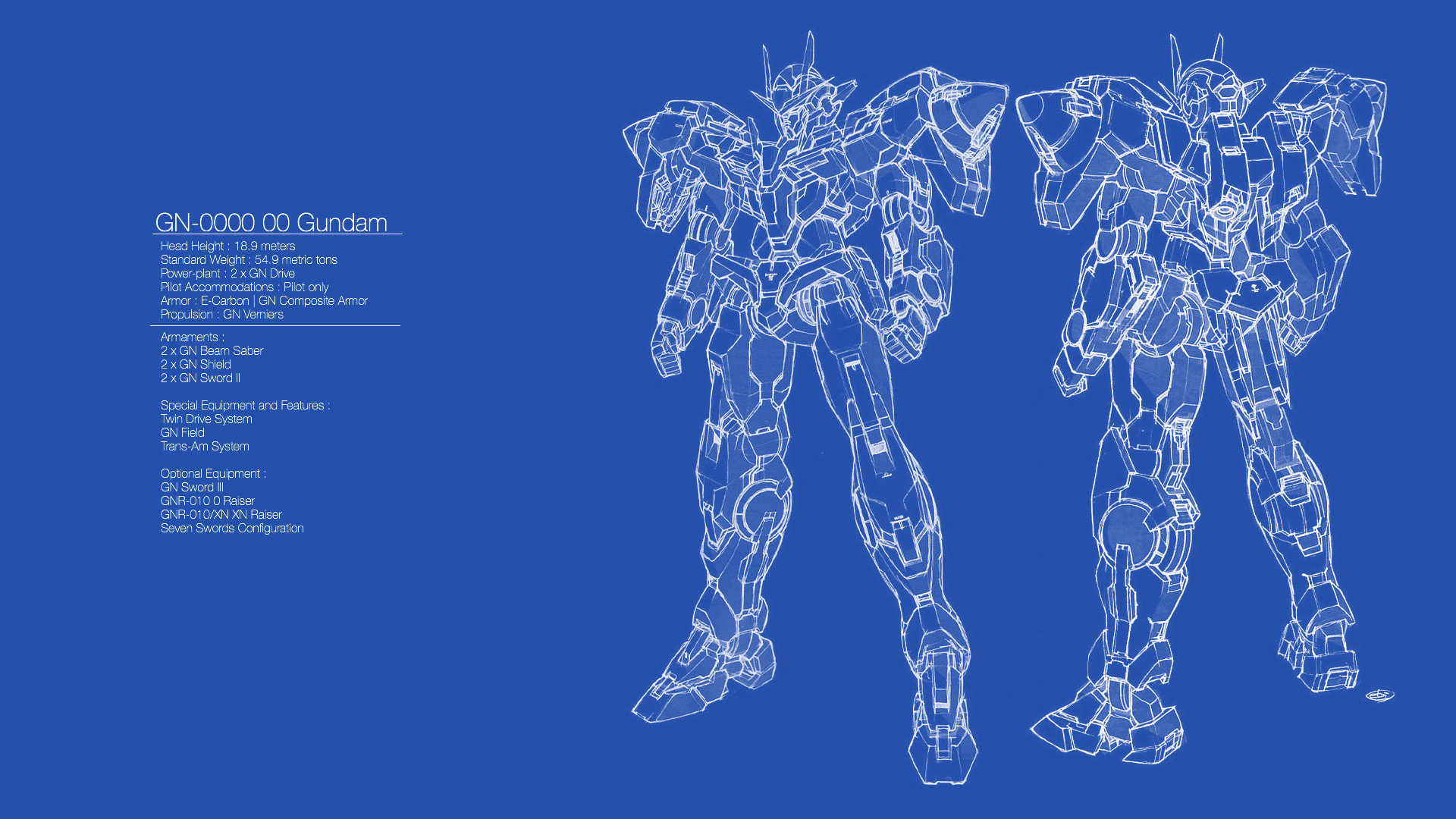 1920x1080 00 Gundam Blue Print Wallpaper 1920 x 1080