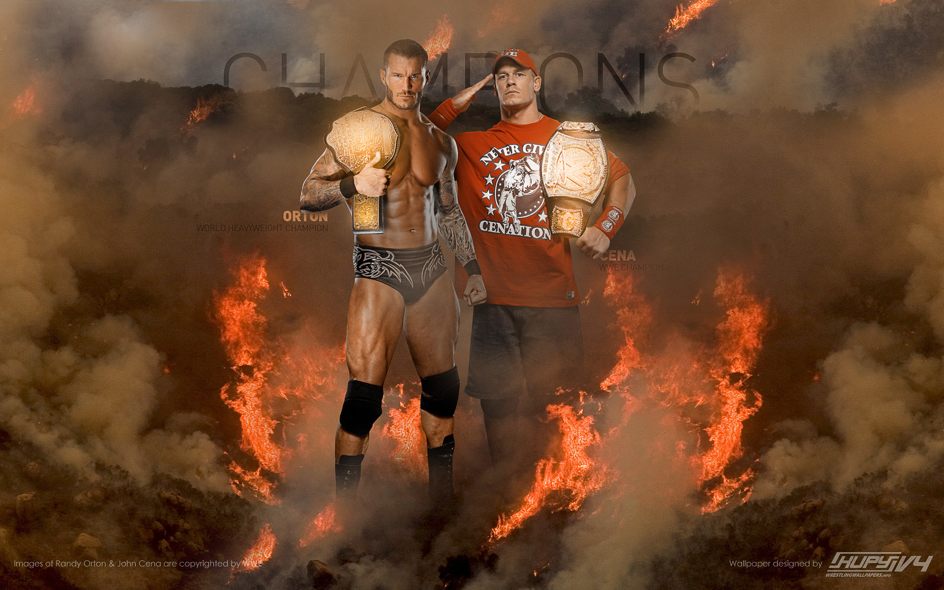 1920x1200 Randy Orton and John Cena as Champions wallpaper 1920Ã1200 ...