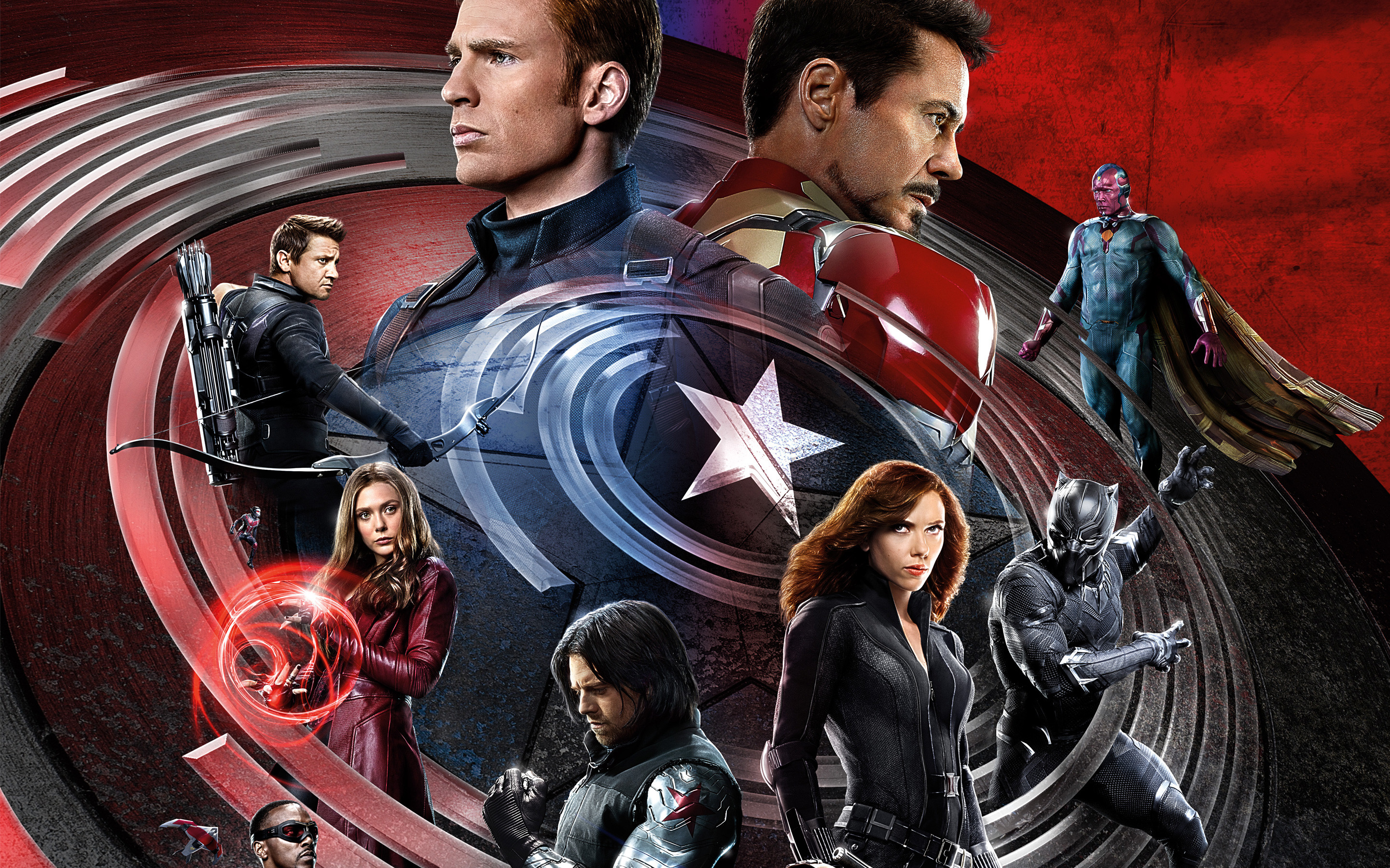 2880x1800 Civil War Captain America Iron Man