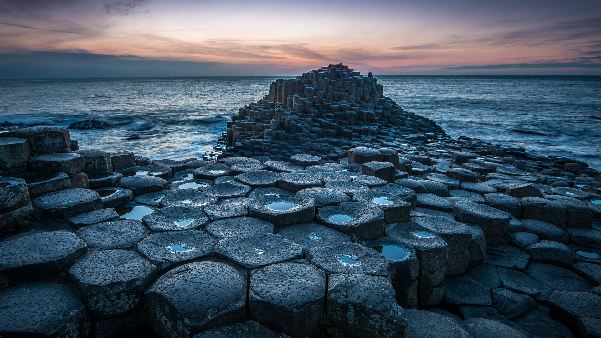 1920x1080 The Giant's Causeway - an area of about 40,000 interlocking basalt columns  on the northeast coast of Northern Ireland - photograph by Greg Sinclair ...