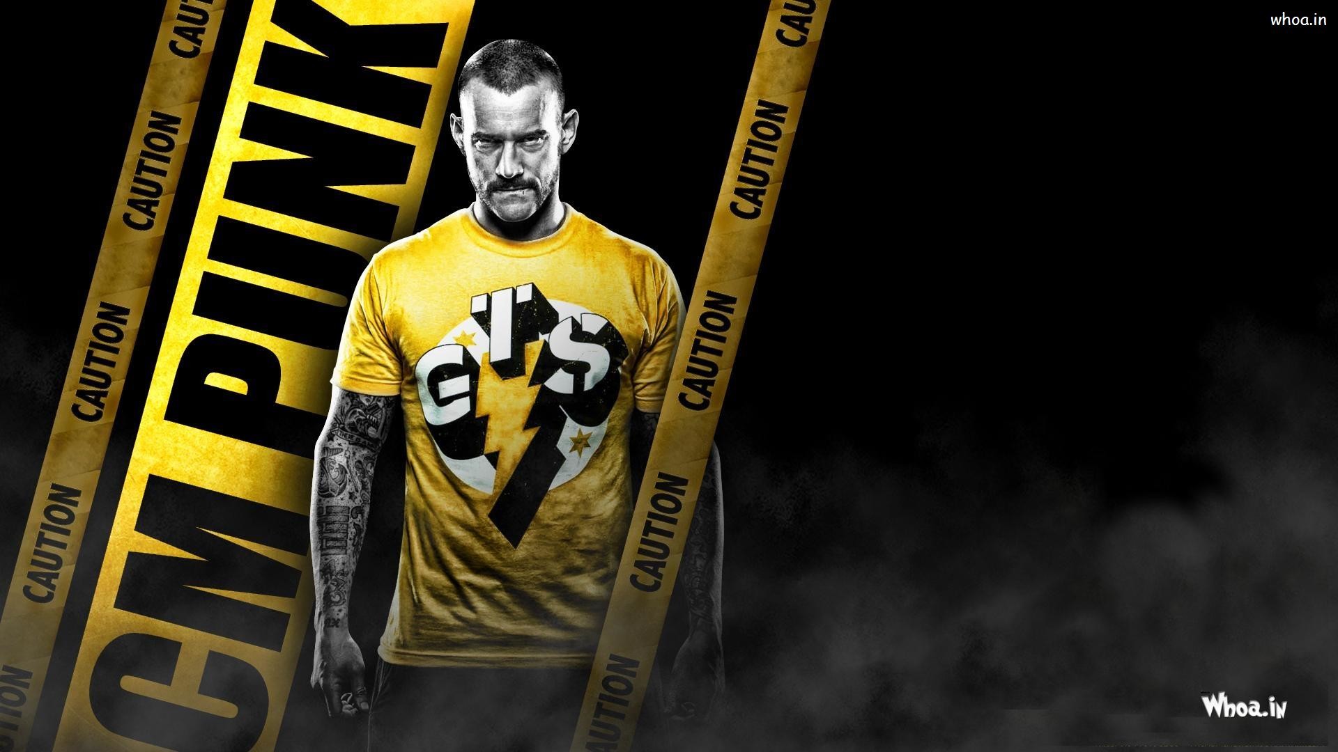 1920x1080 ... CM Punk Caution With Yellow T-Shirt HD WWE Wallpaper ...