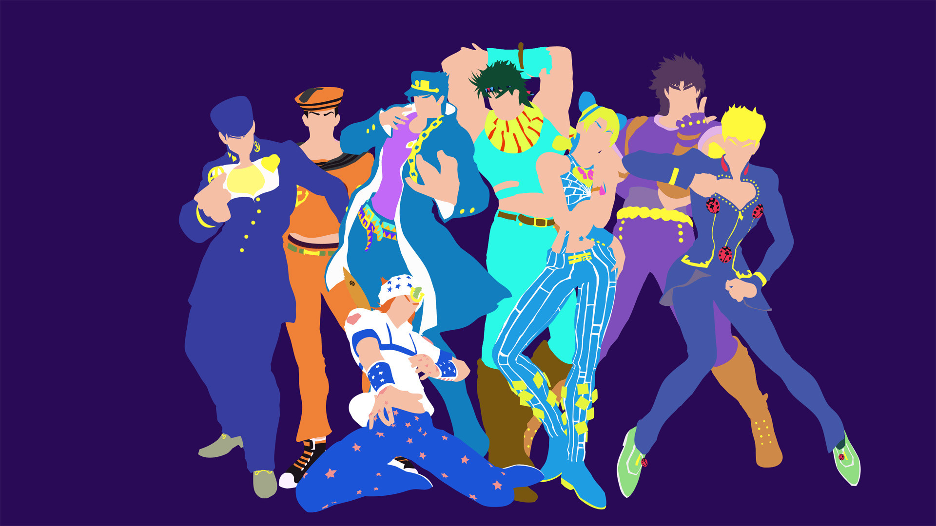 Download Dynamic Pose of Josuke Higashikata from JoJo's Bizarre Adventure  Wallpaper