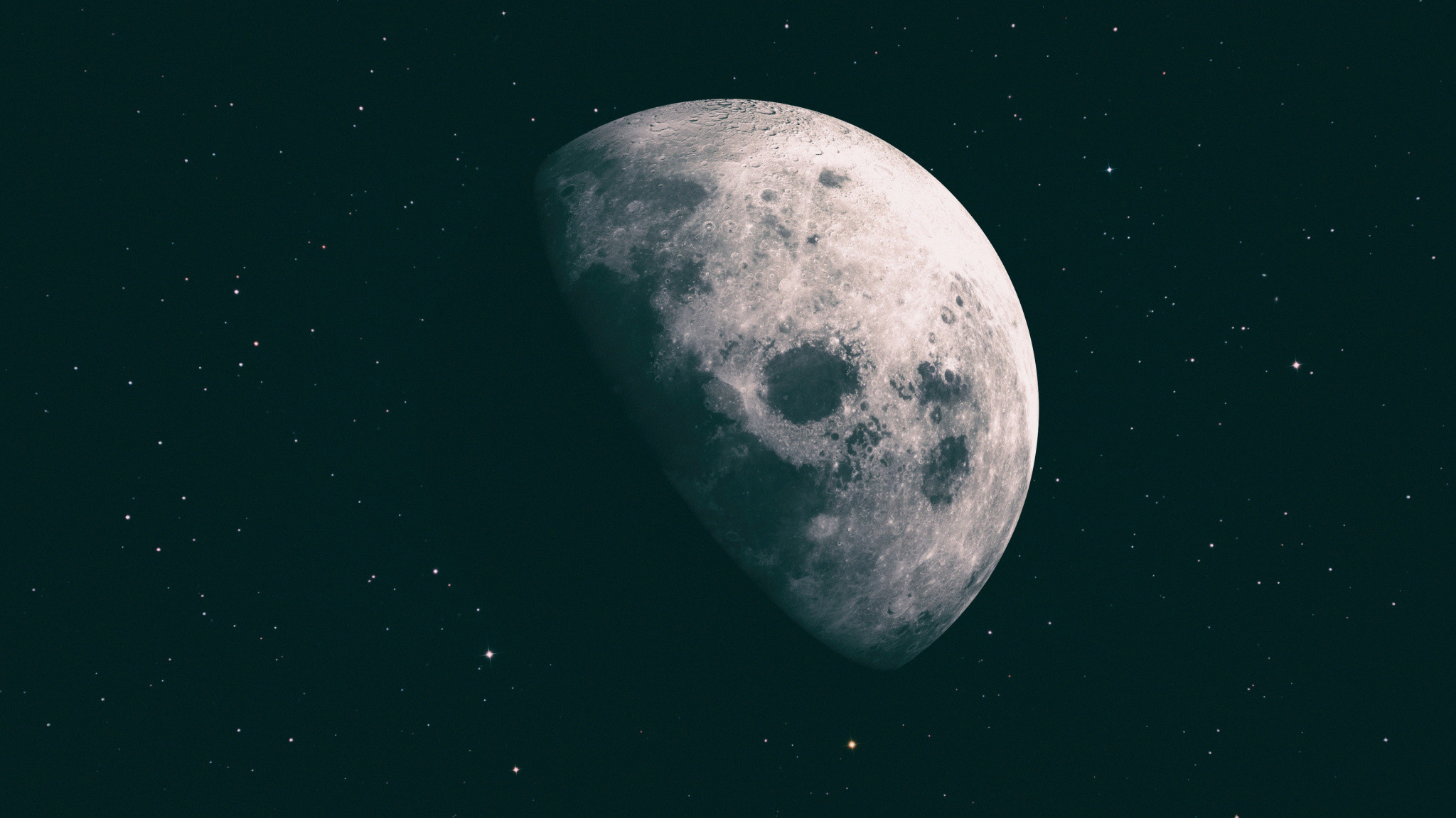 2048x1152 Moon, Planet, Nebula, Night, Outer Space Wallpaper in  Resolution