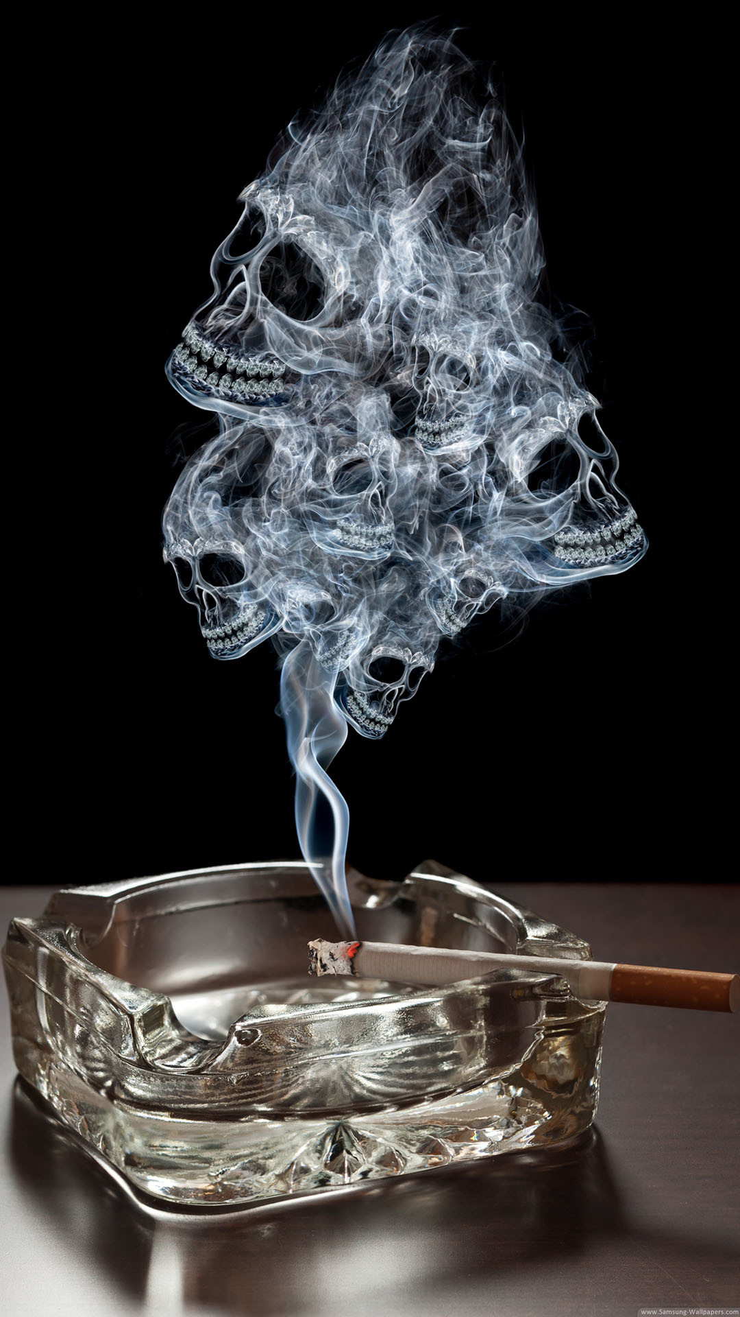 1080x1920 Smoke Skulls Ashtray Burning Cigarette iPhone 6 Plus HD Wallpaper