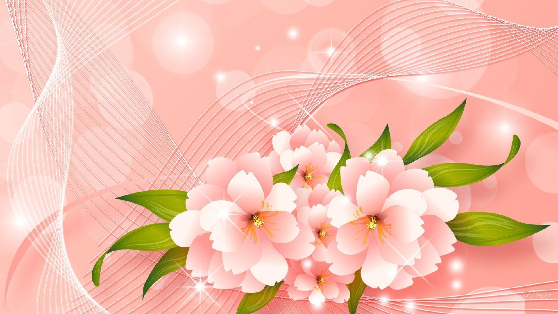 1920x1080 Wallpapers For > Light Pink Floral Wallpaper