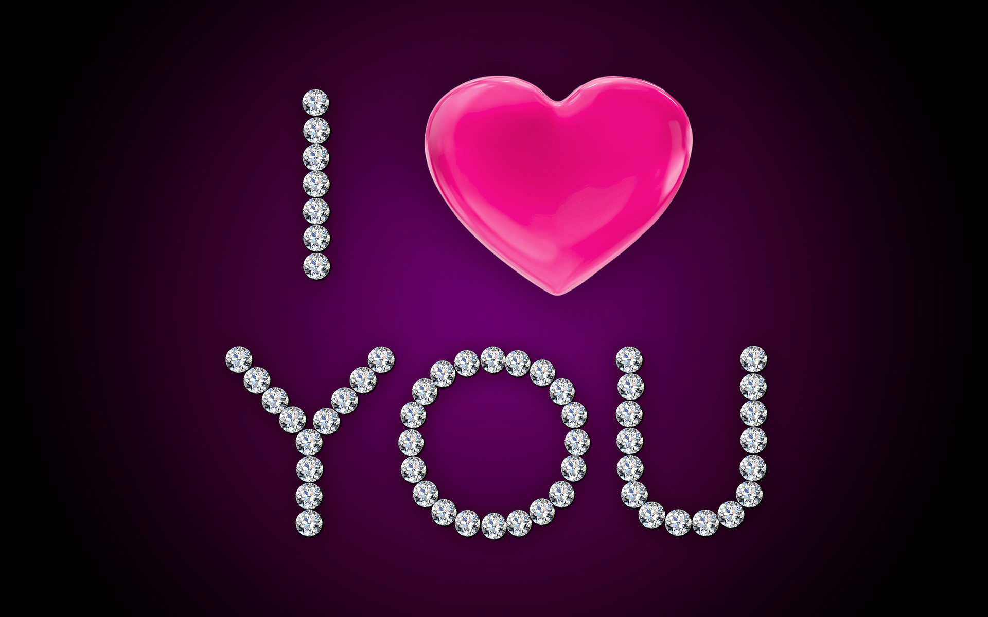 1920x1200 I Love You Pink Heart Diamonds wallpapers and stock photos