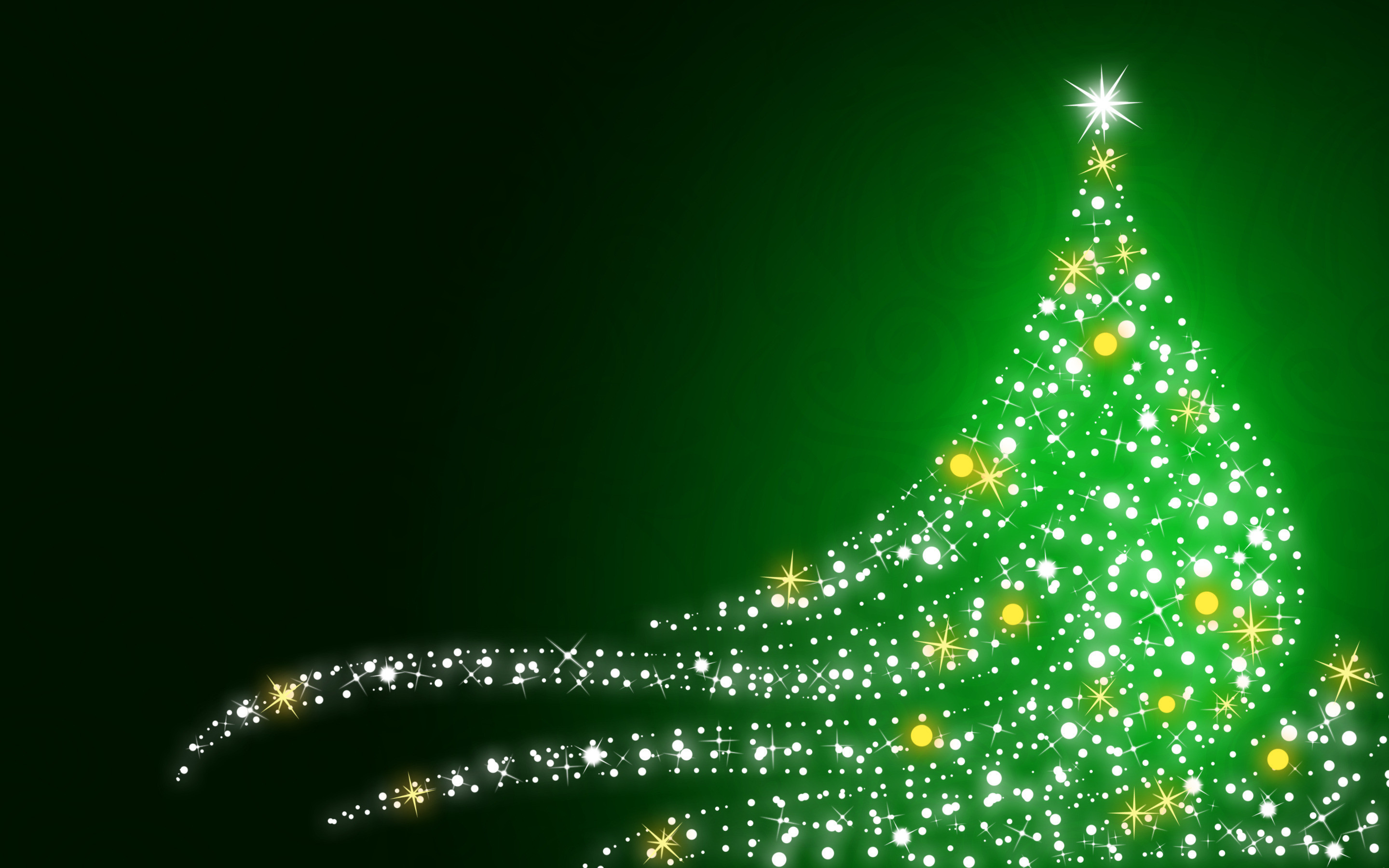 2880x1800 Christmas_wallpapers_Shimmering_Christmas_tree_on_Christmas__green_background_052979_