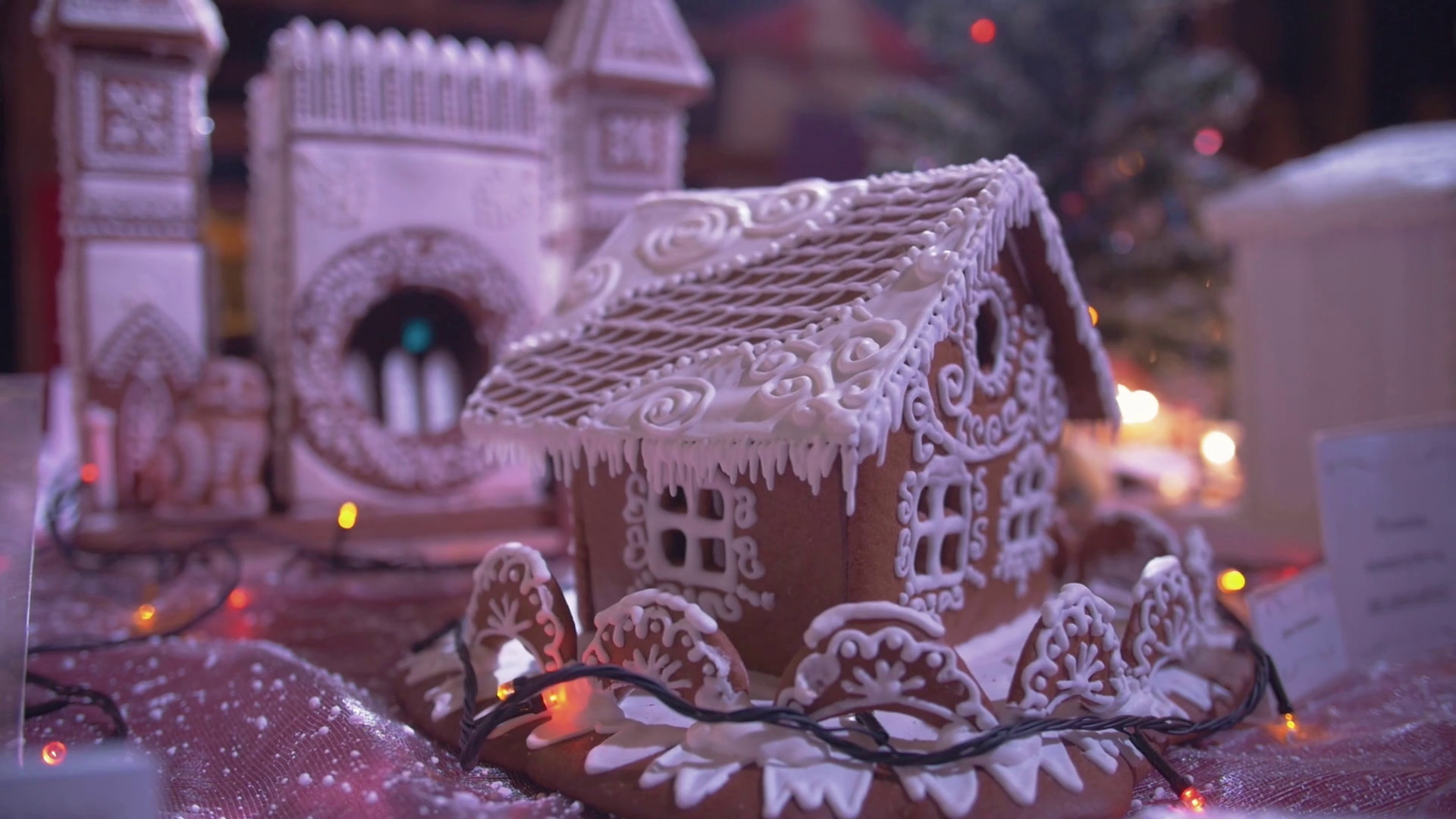 1920x1080 Christmas gingerbread house. New Year atmosphere Stock Video Footage -  Storyblocks Video