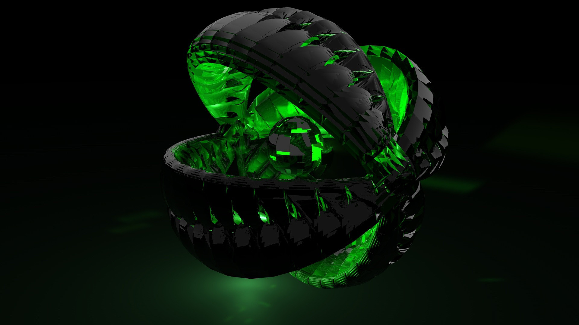1920x1080 black with green sphere 3d wallpaper. Cool 3D Wallpaper. Free 3D Wallpaper. HD  Desktop Wallpaper